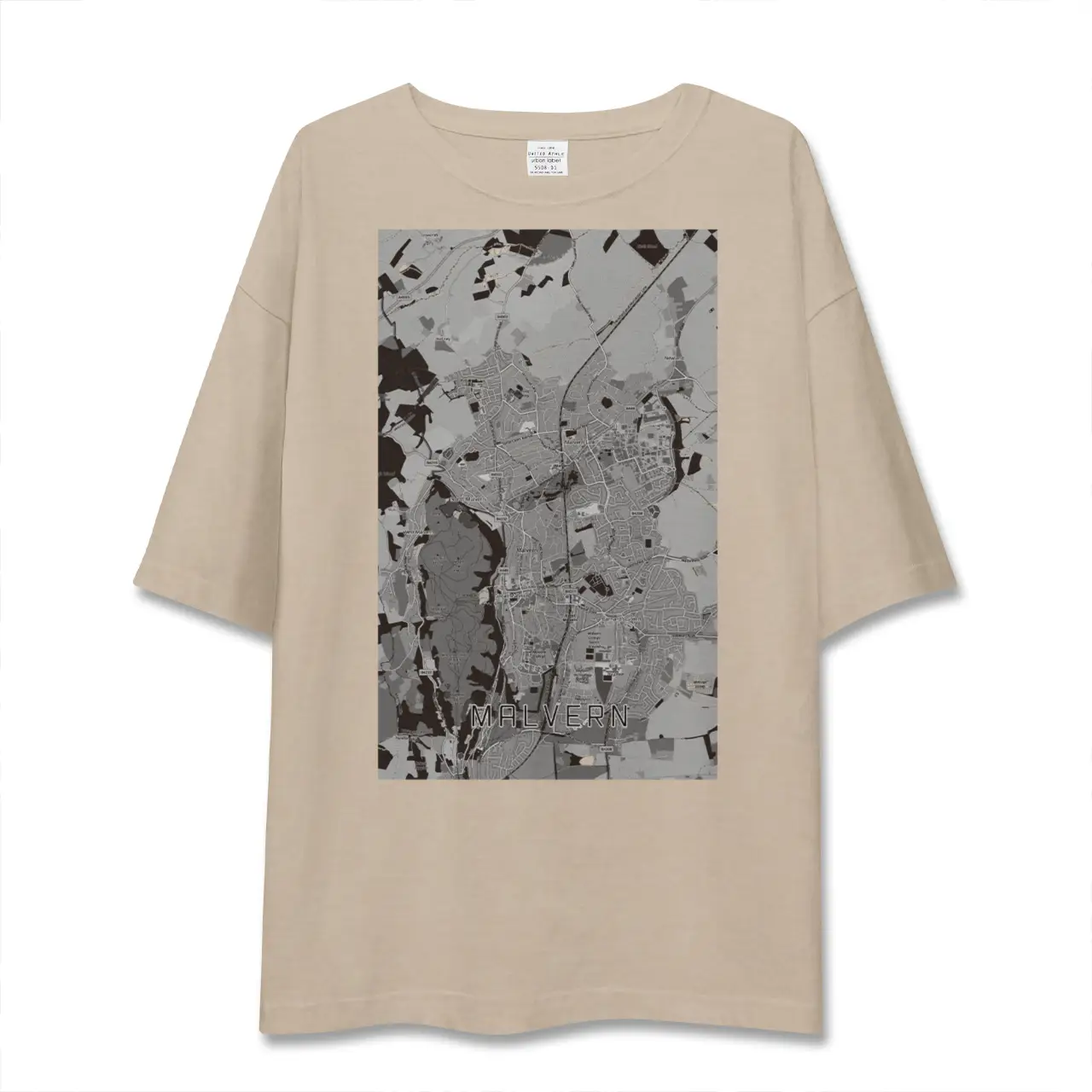 【マルバーン(イギリス)】地図柄ビッグシルエットTシャツ