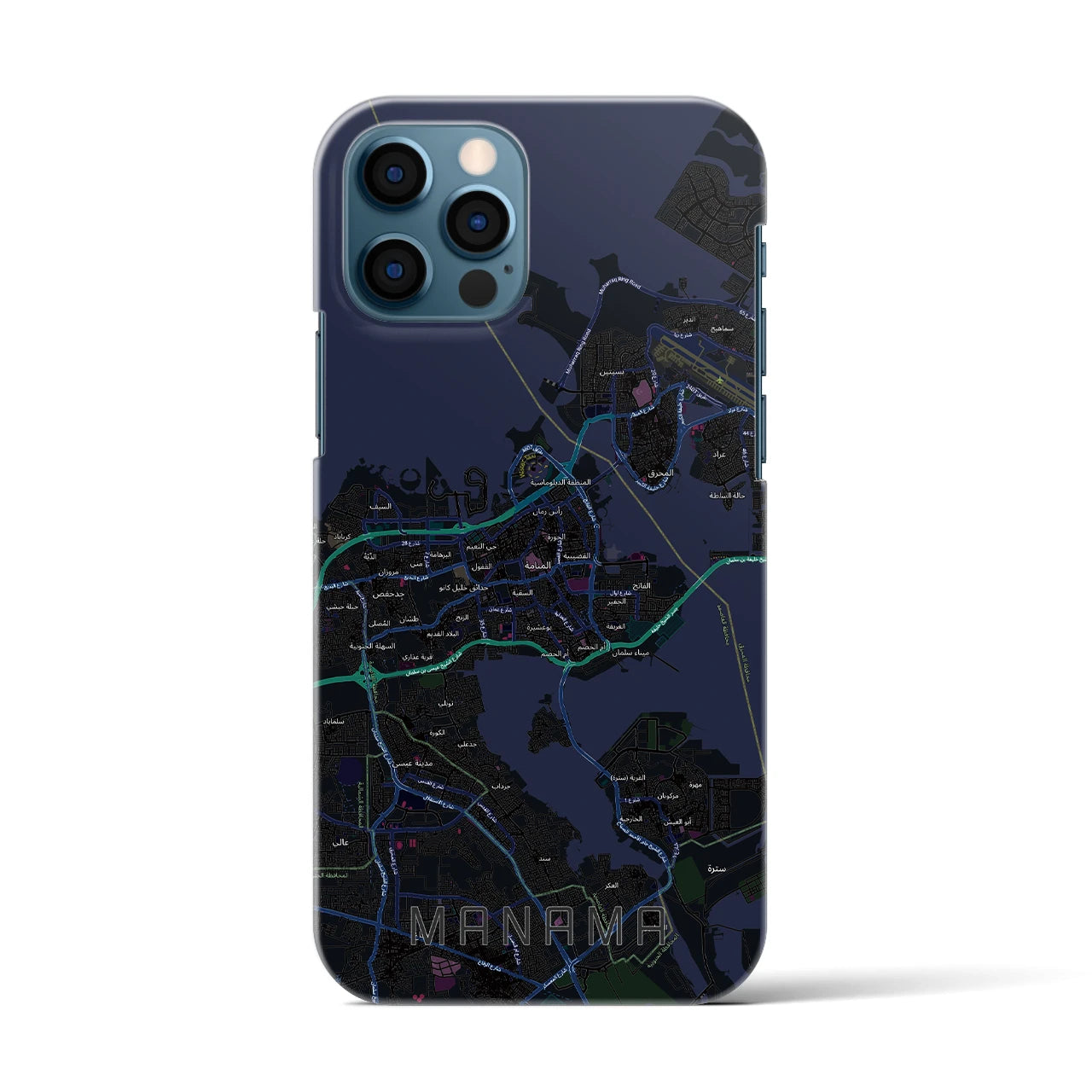 【マナーマ(バーレーン)】地図柄iPhoneケース(バックカバータイプ)