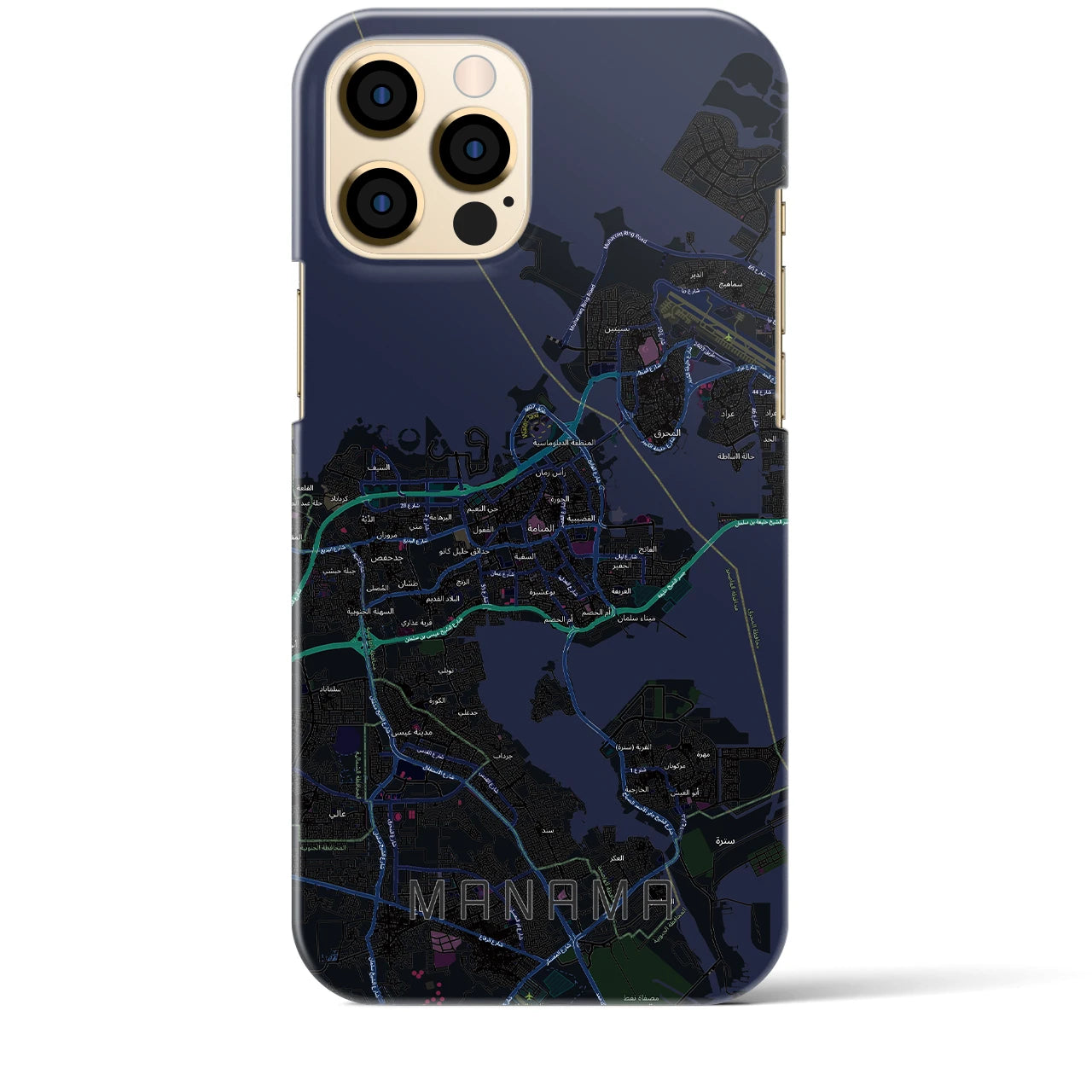 【マナーマ(バーレーン)】地図柄iPhoneケース(バックカバータイプ)