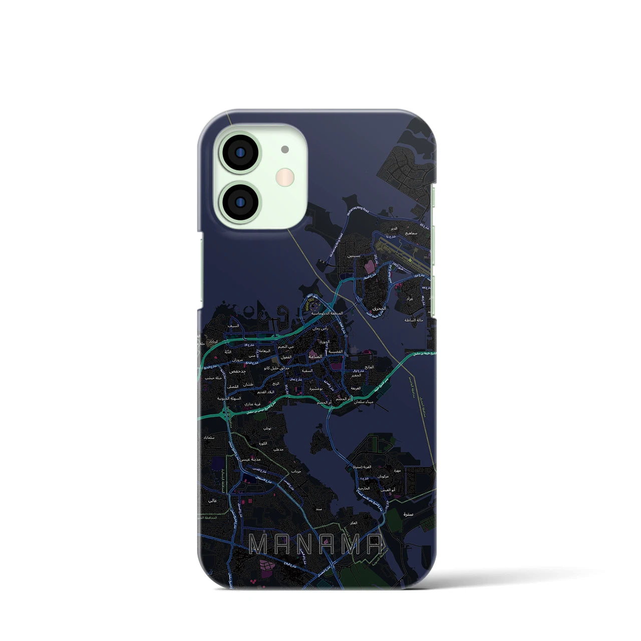 【マナーマ(バーレーン)】地図柄iPhoneケース(バックカバータイプ)