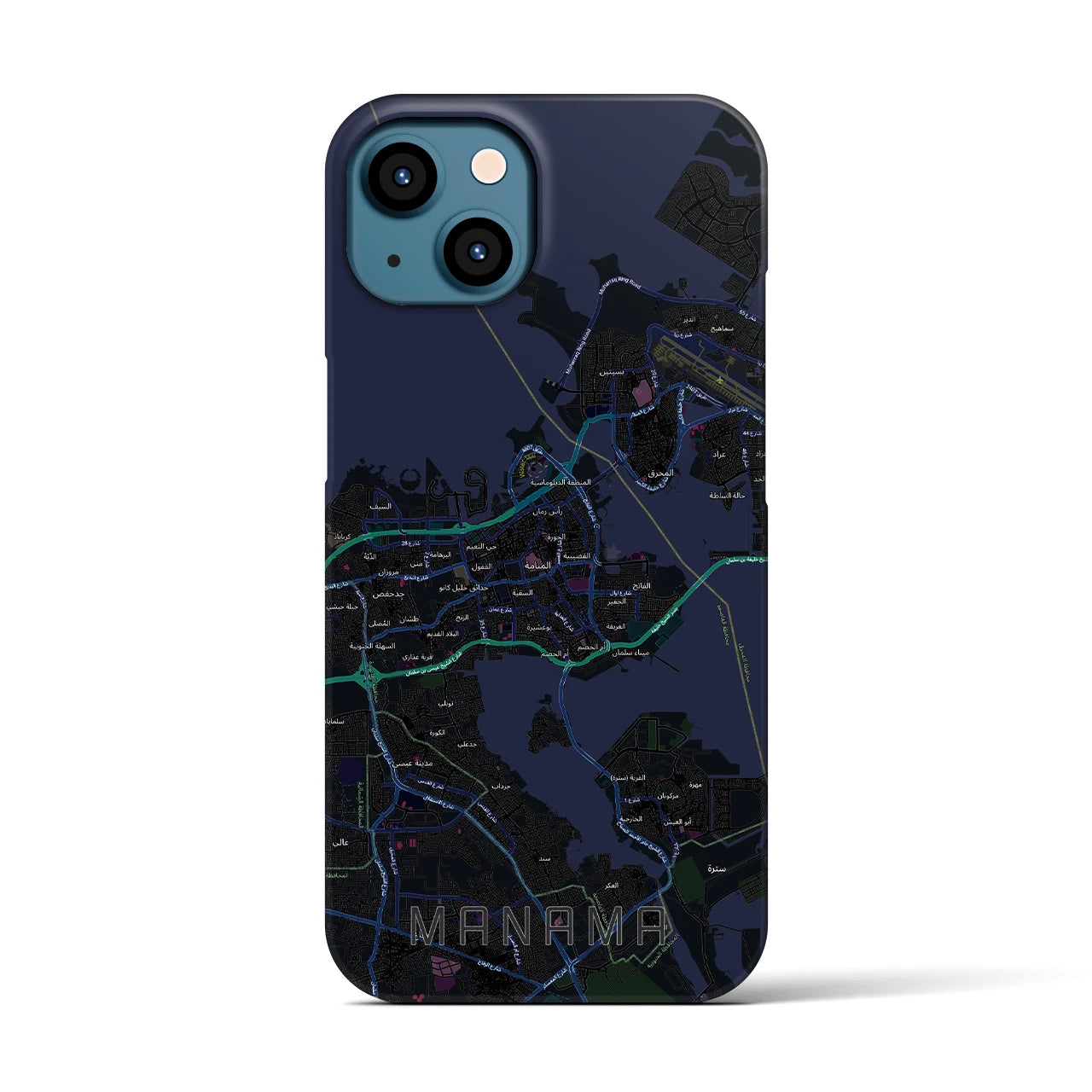 【マナーマ(バーレーン)】地図柄iPhoneケース(バックカバータイプ)