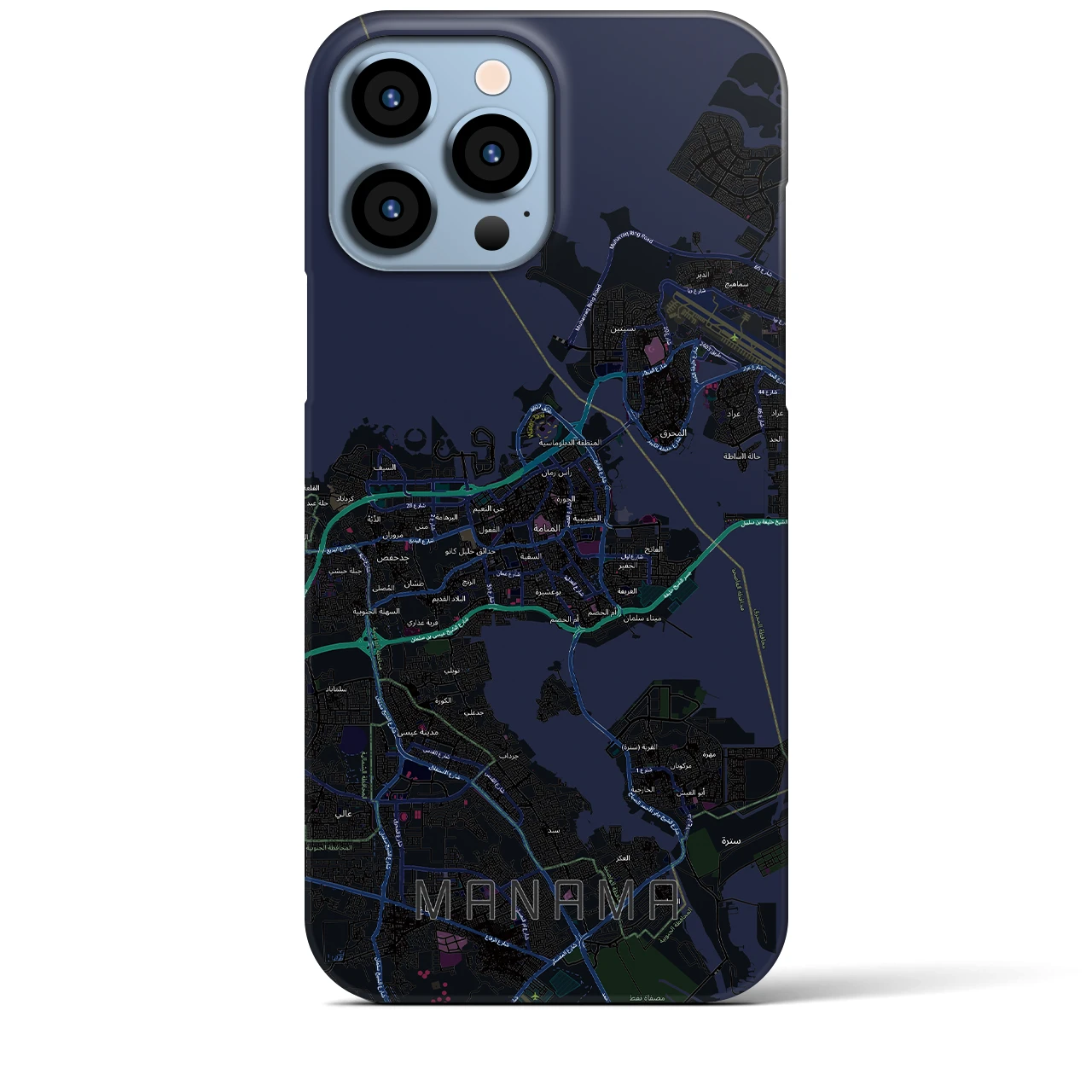 【マナーマ(バーレーン)】地図柄iPhoneケース(バックカバータイプ)
