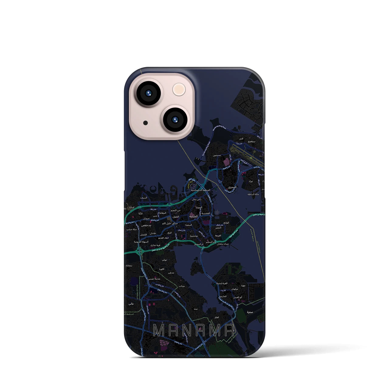 【マナーマ(バーレーン)】地図柄iPhoneケース(バックカバータイプ)
