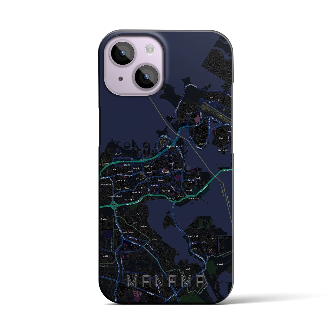 【マナーマ(バーレーン)】地図柄iPhoneケース(バックカバータイプ)