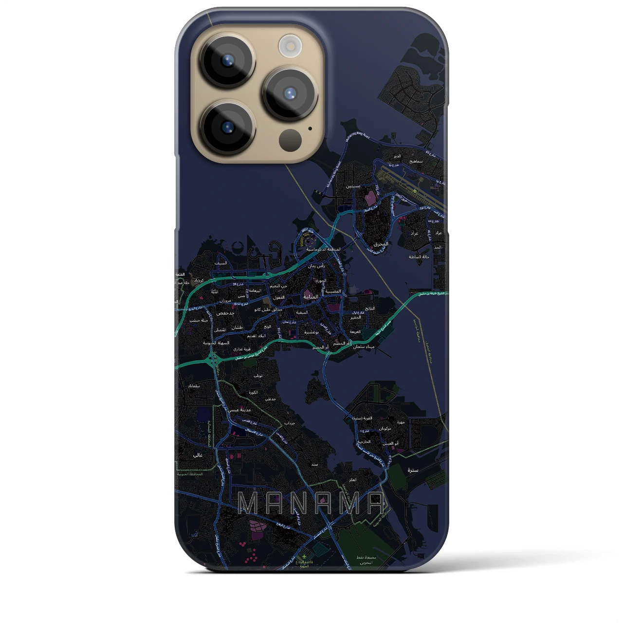 【マナーマ(バーレーン)】地図柄iPhoneケース(バックカバータイプ)
