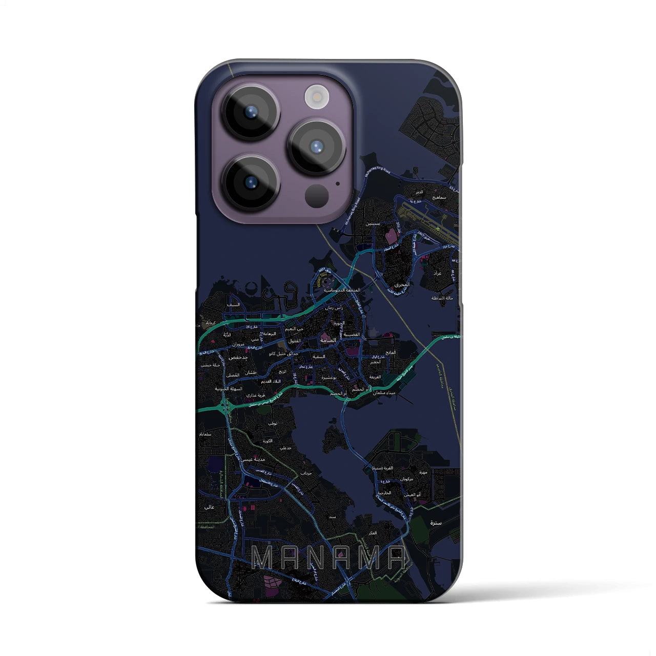 【マナーマ(バーレーン)】地図柄iPhoneケース(バックカバータイプ)
