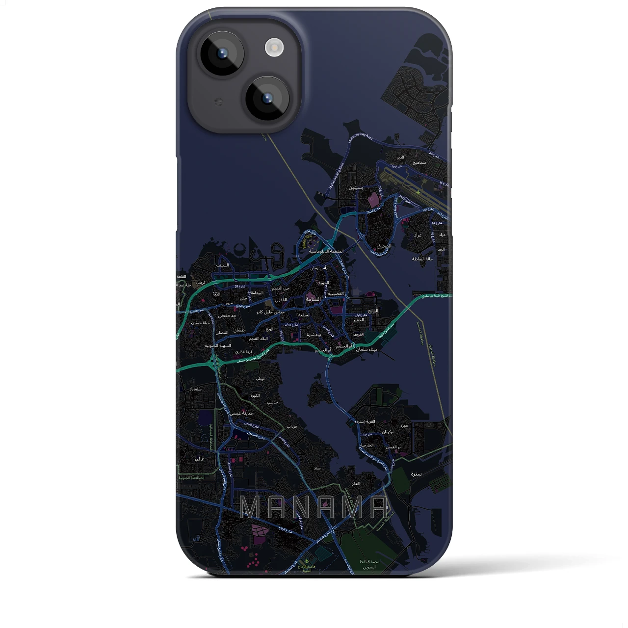【マナーマ(バーレーン)】地図柄iPhoneケース(バックカバータイプ)