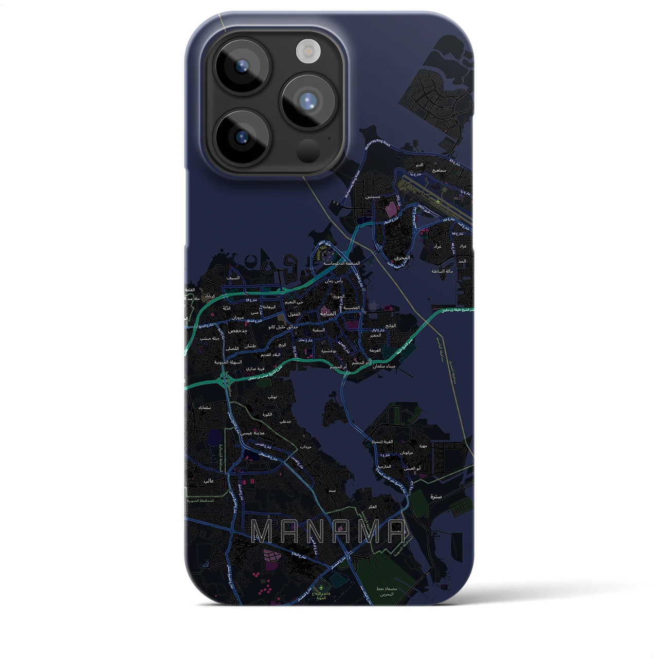【マナーマ(バーレーン)】地図柄iPhoneケース(バックカバータイプ)