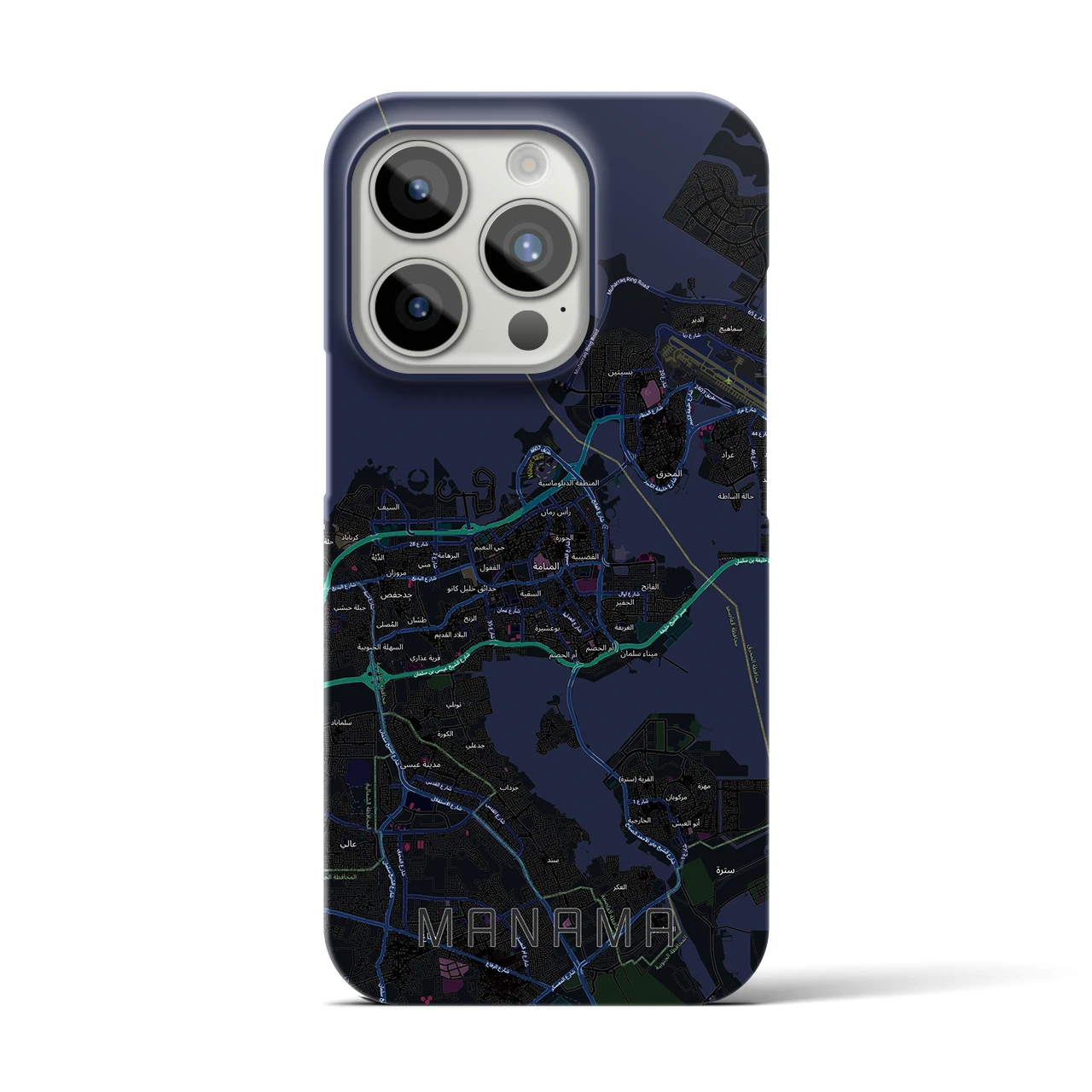 【マナーマ(バーレーン)】地図柄iPhoneケース(バックカバータイプ)