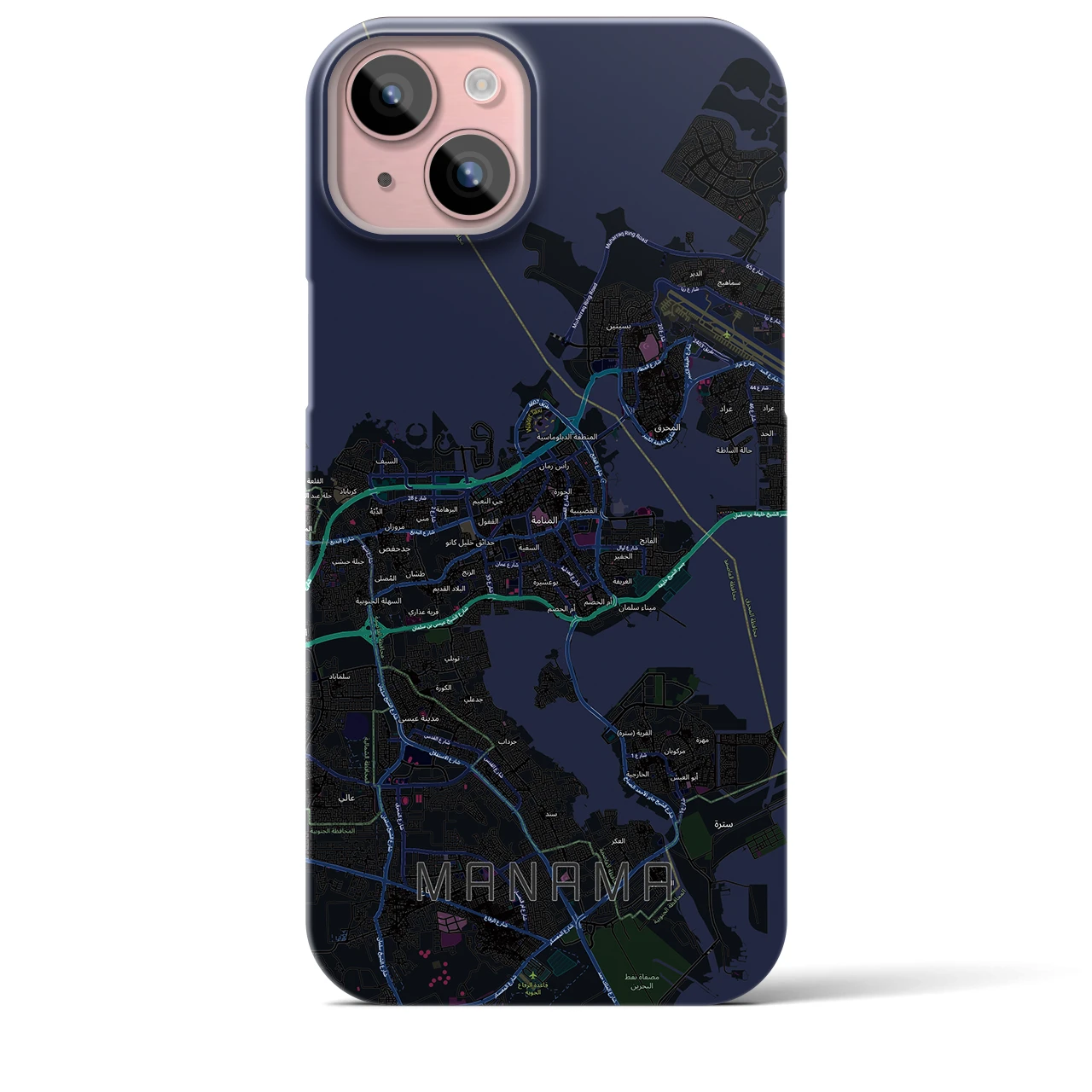 【マナーマ(バーレーン)】地図柄iPhoneケース(バックカバータイプ)