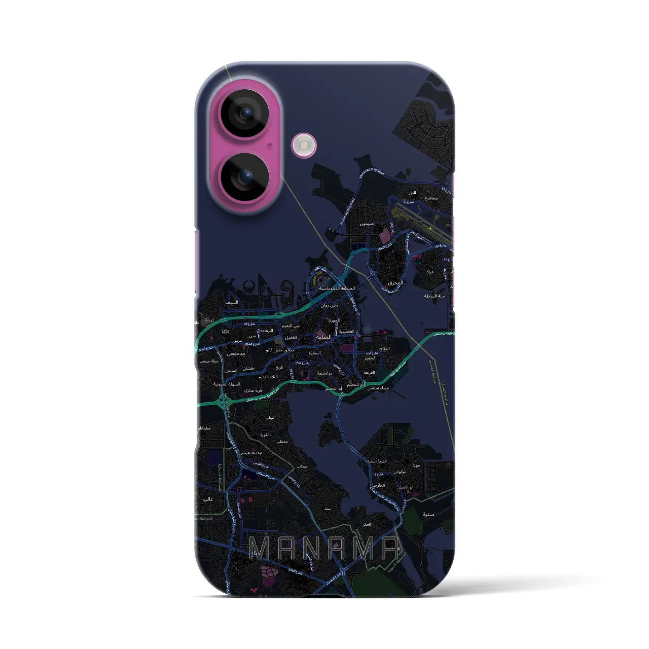 【マナーマ(バーレーン)】地図柄iPhoneケース(バックカバータイプ)