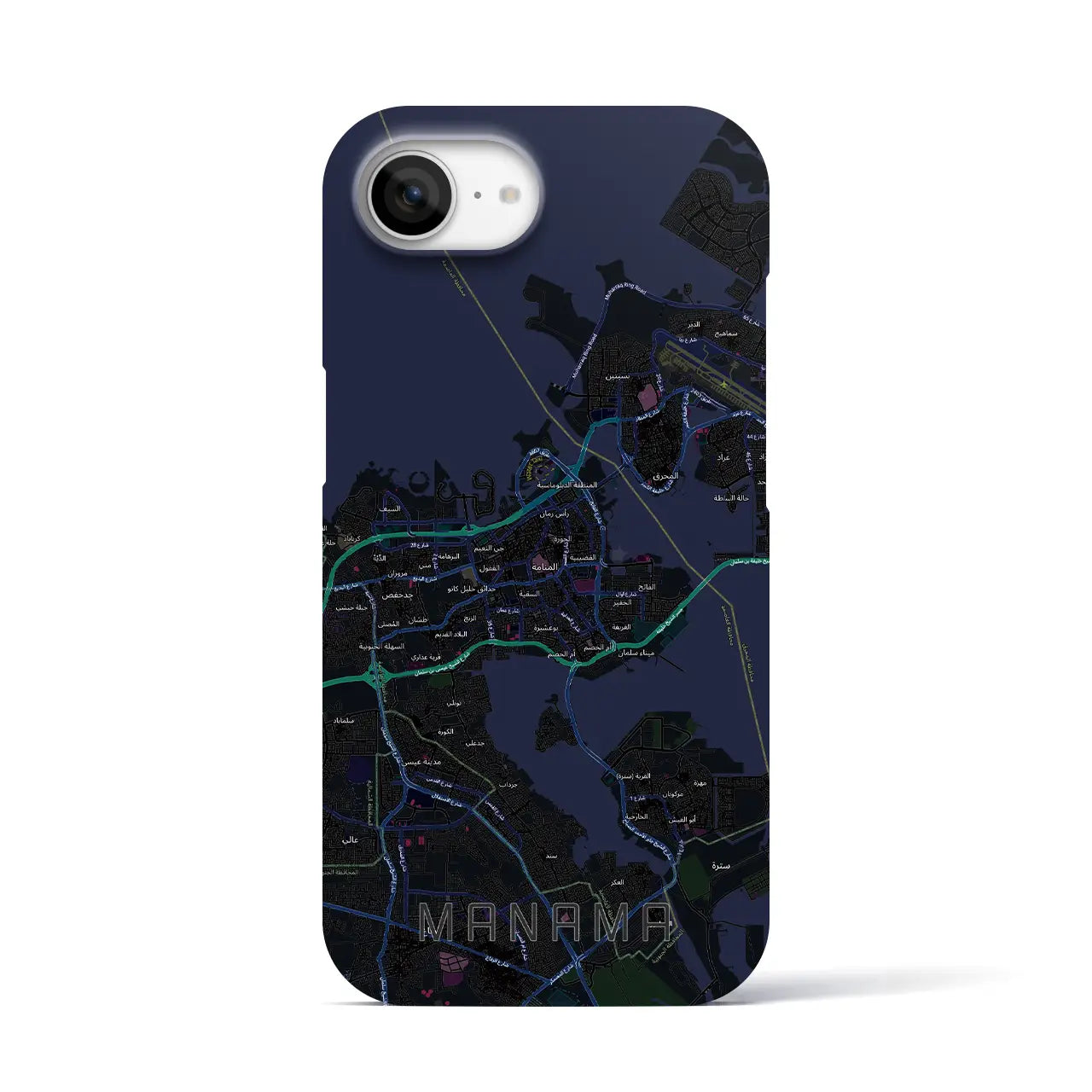 【マナーマ(バーレーン)】地図柄iPhoneケース(バックカバータイプ)