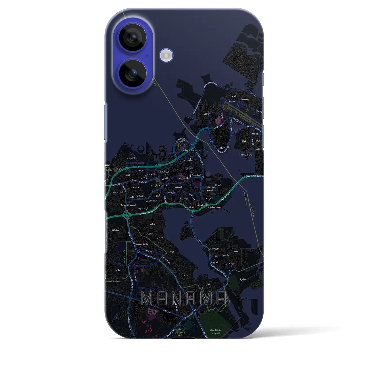 【マナーマ(バーレーン)】地図柄iPhoneケース(バックカバータイプ)