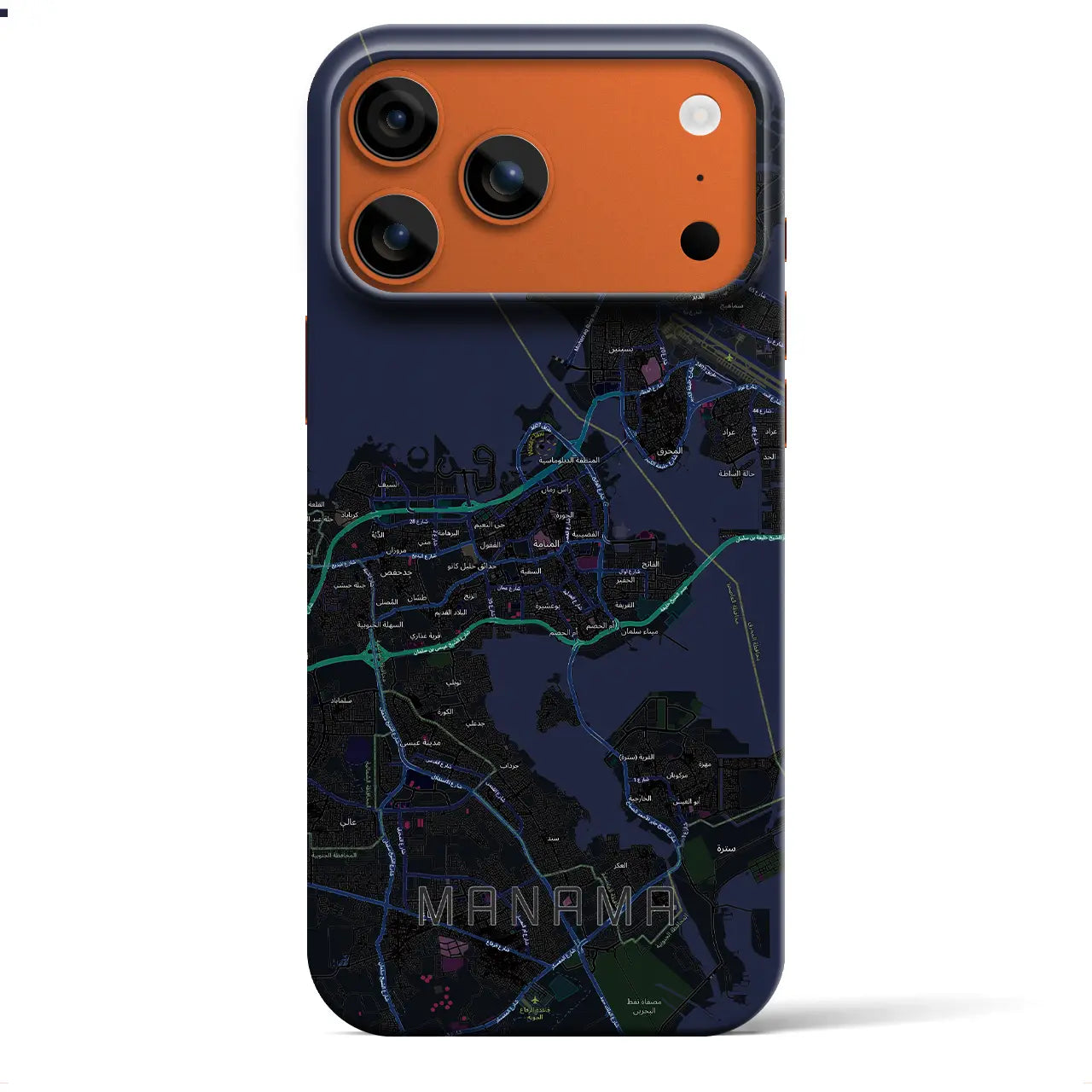 【マナーマ(バーレーン)】地図柄iPhoneケース(バックカバータイプ)