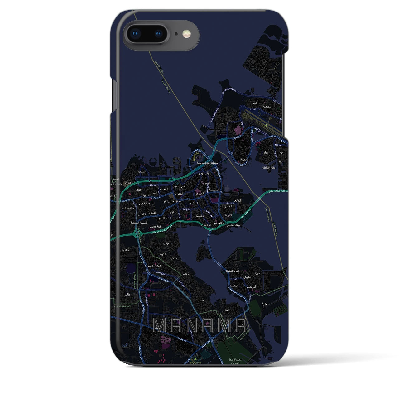 【マナーマ(バーレーン)】地図柄iPhoneケース(バックカバータイプ)