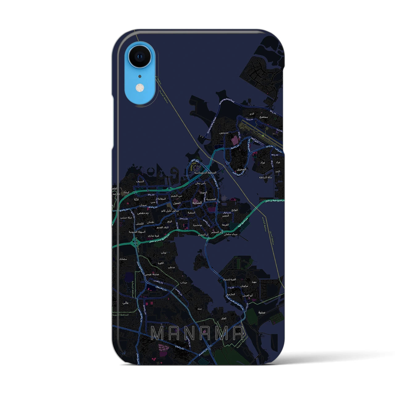 【マナーマ(バーレーン)】地図柄iPhoneケース(バックカバータイプ)