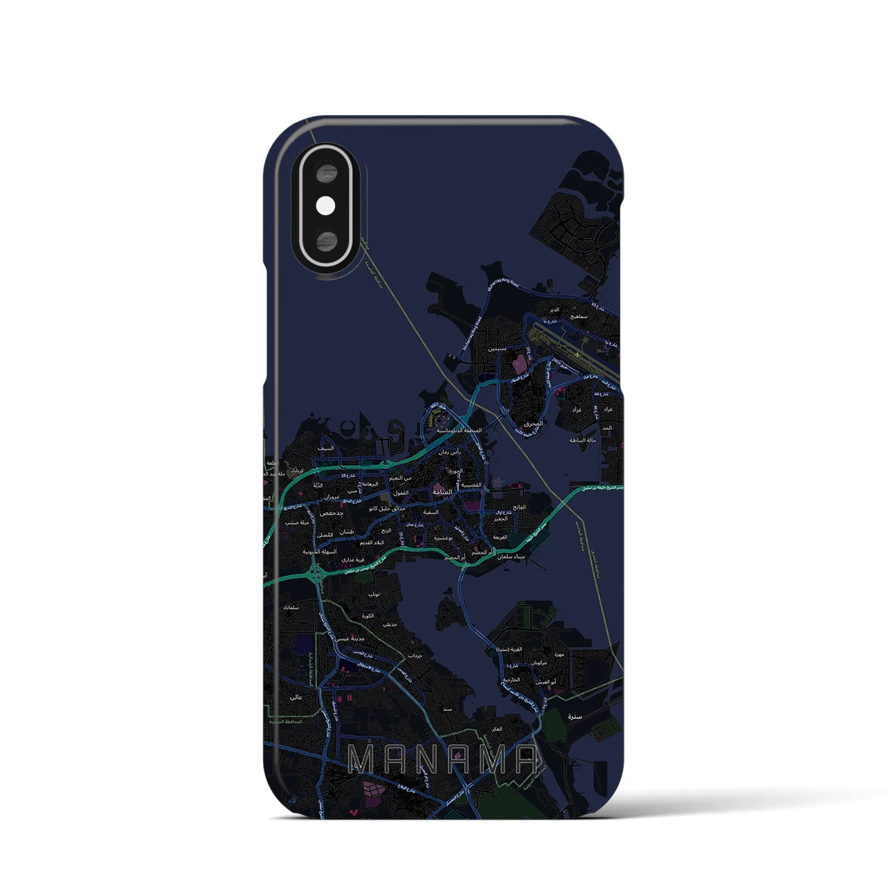 【マナーマ(バーレーン)】地図柄iPhoneケース(バックカバータイプ)