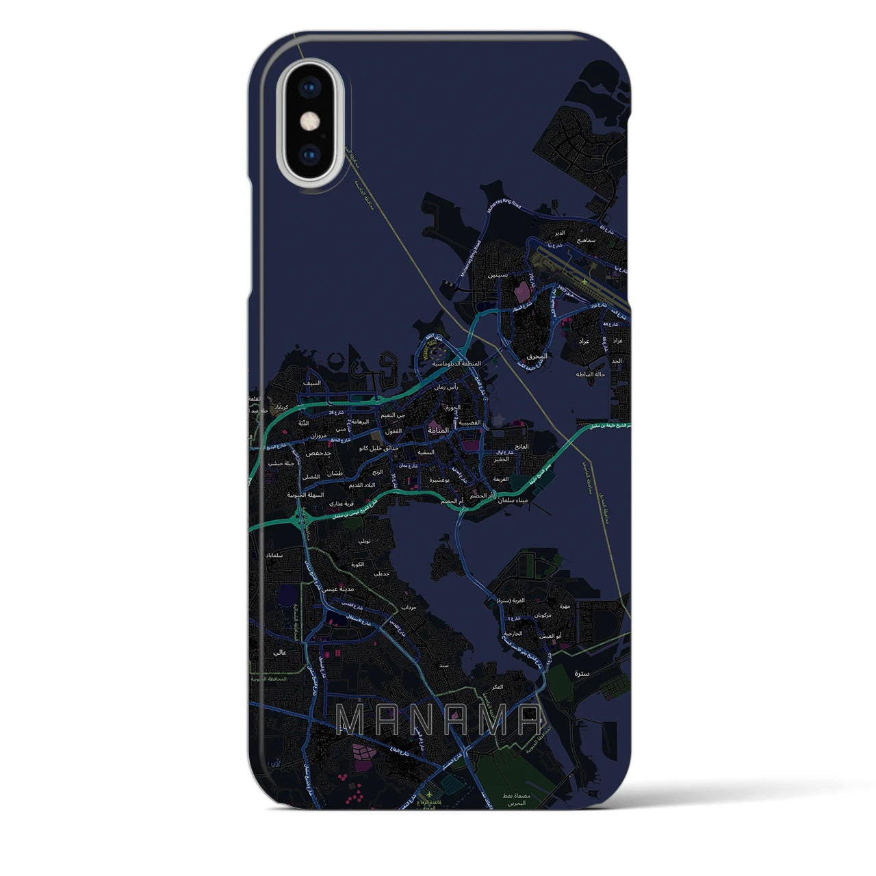 【マナーマ(バーレーン)】地図柄iPhoneケース(バックカバータイプ)