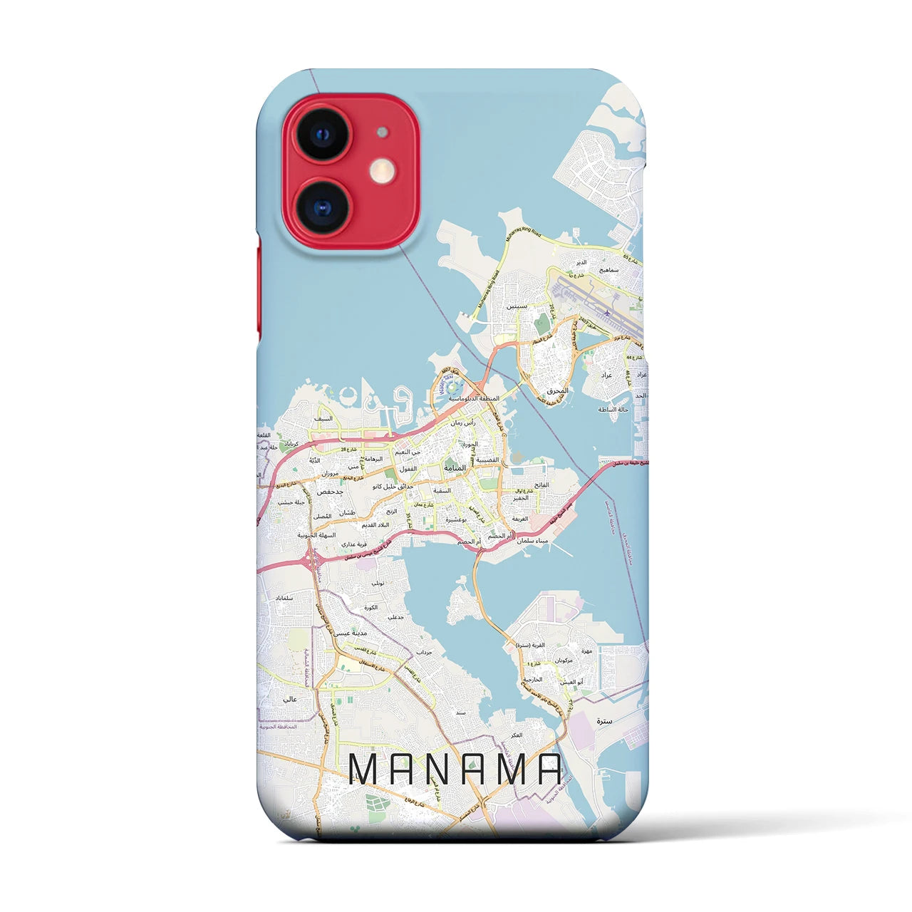 【マナーマ(バーレーン)】地図柄iPhoneケース(バックカバータイプ)