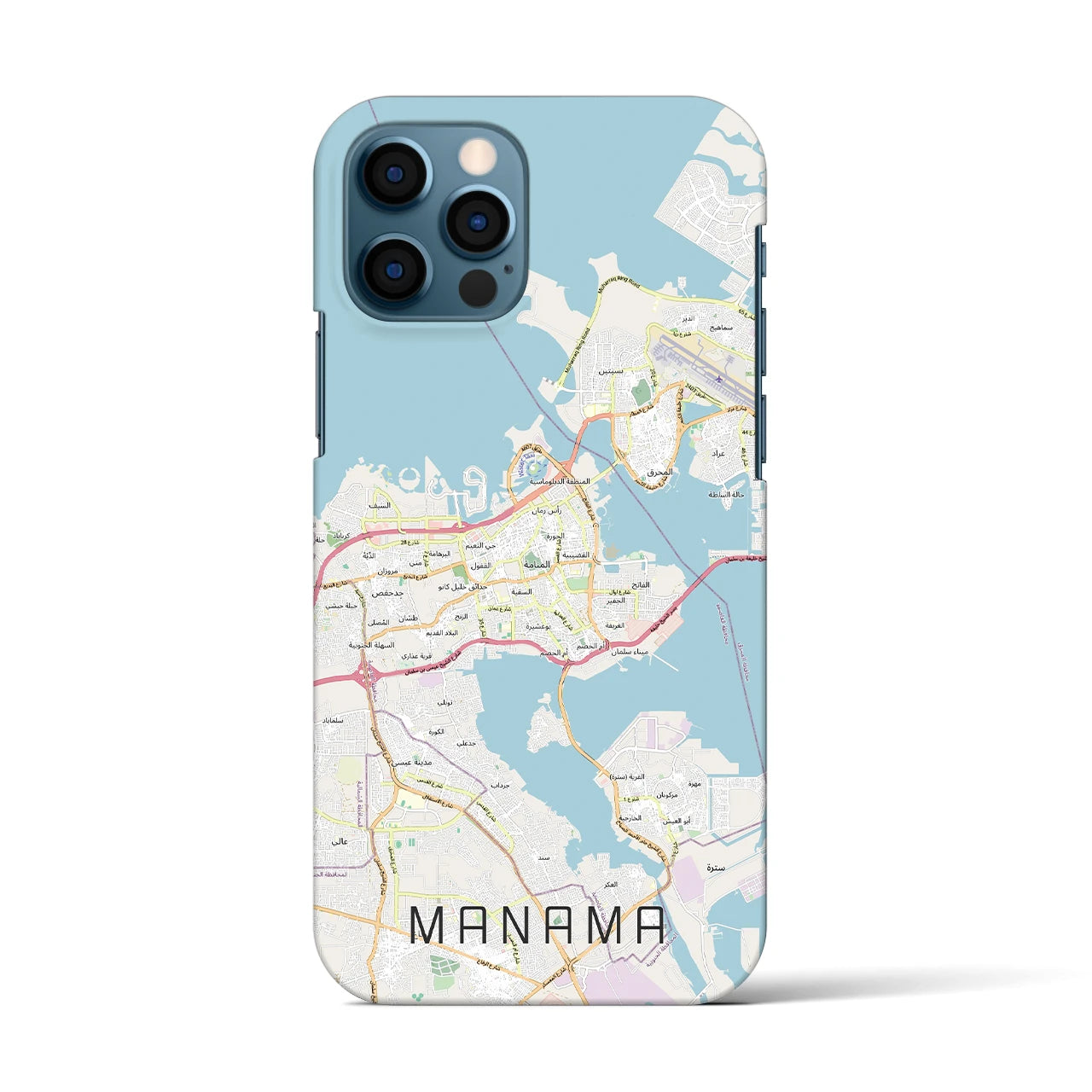 【マナーマ(バーレーン)】地図柄iPhoneケース(バックカバータイプ)