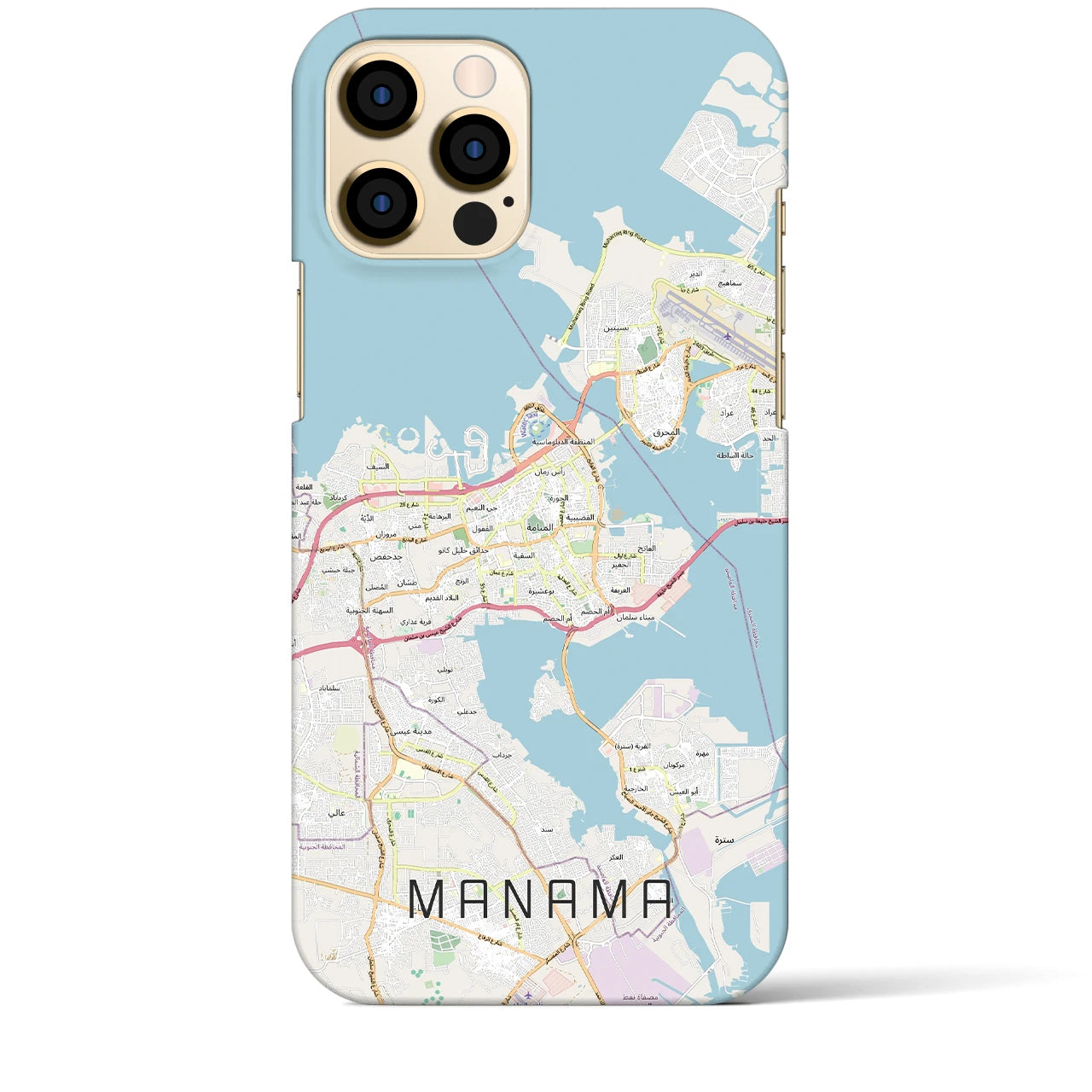 【マナーマ(バーレーン)】地図柄iPhoneケース(バックカバータイプ)