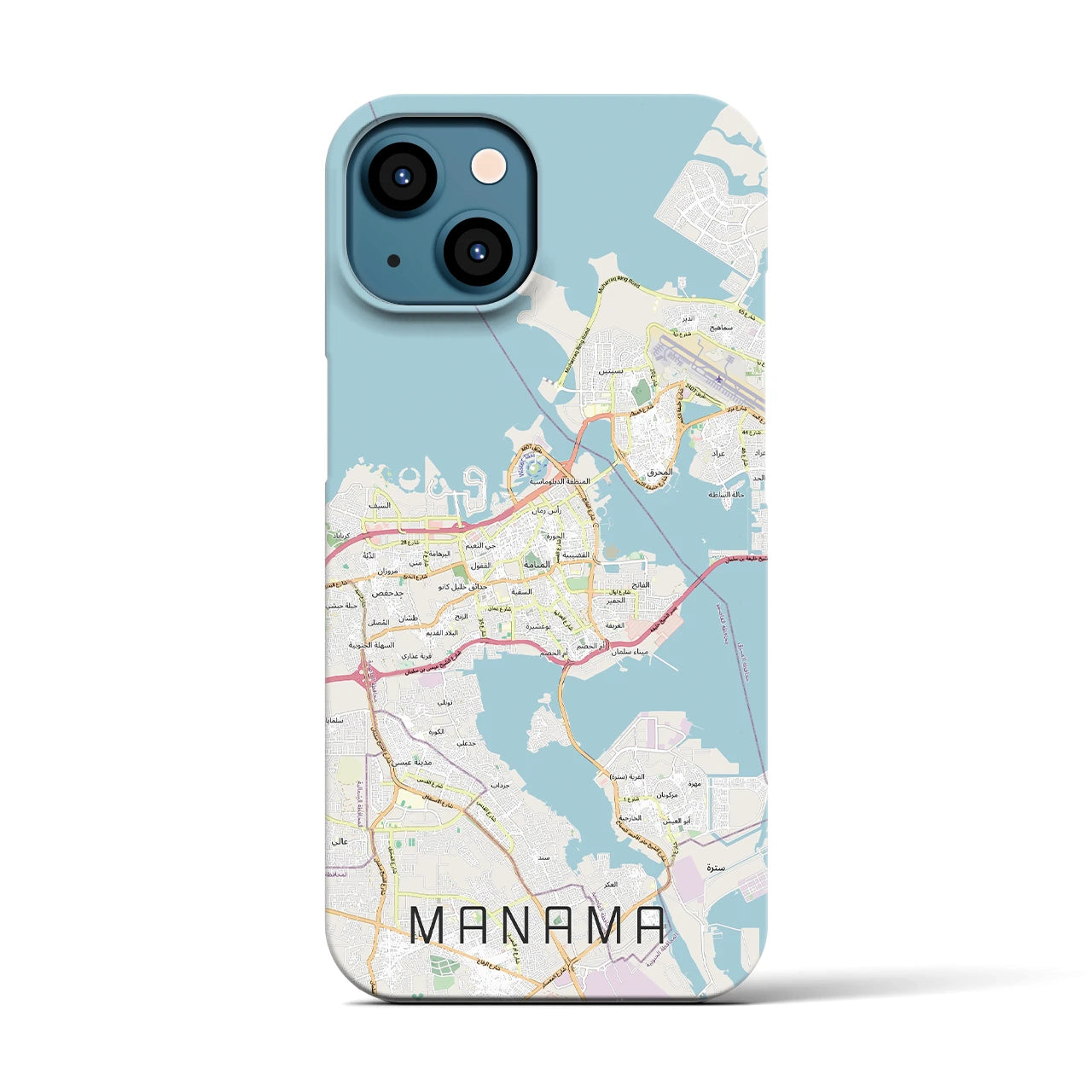 【マナーマ(バーレーン)】地図柄iPhoneケース(バックカバータイプ)