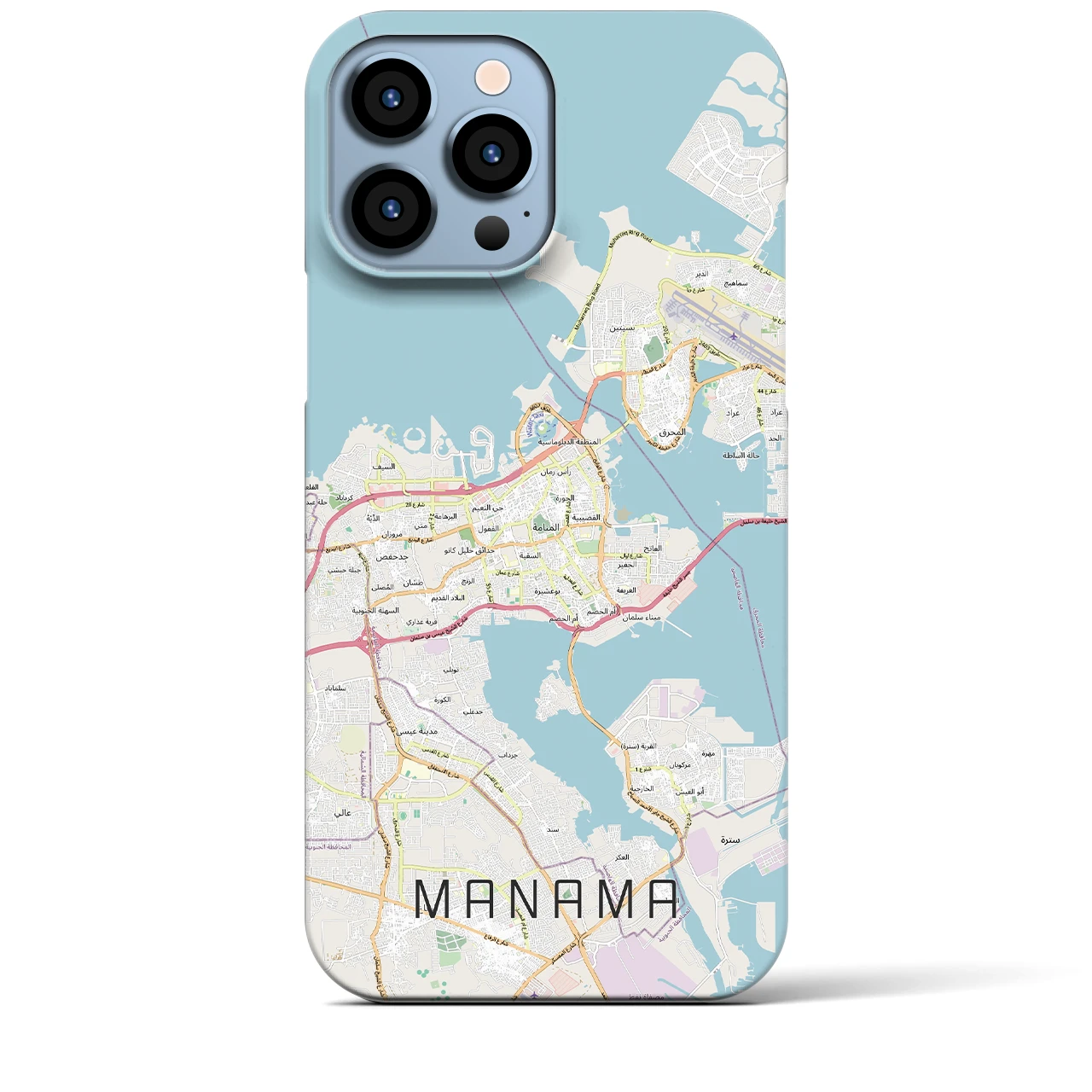 【マナーマ(バーレーン)】地図柄iPhoneケース(バックカバータイプ)