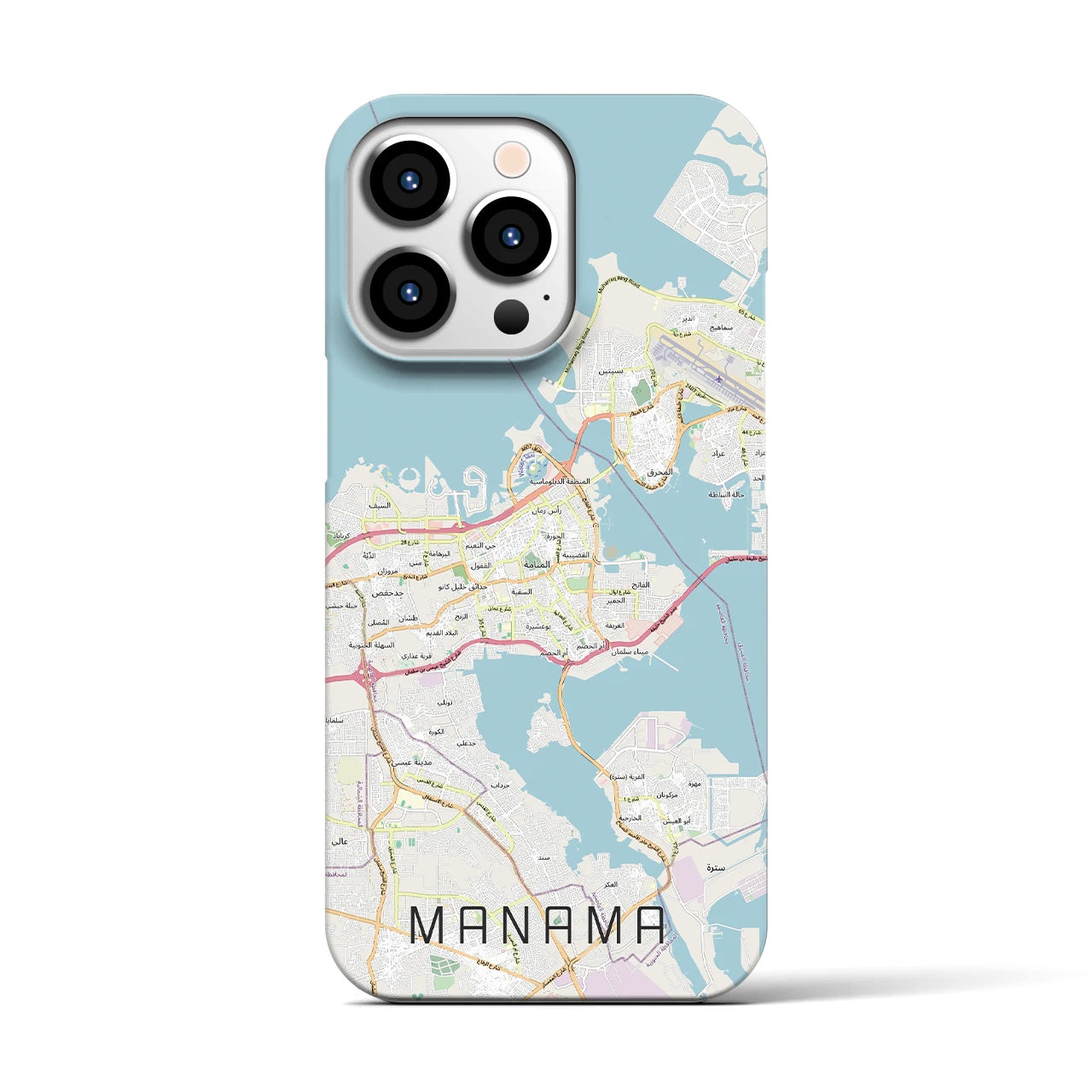 【マナーマ(バーレーン)】地図柄iPhoneケース(バックカバータイプ)