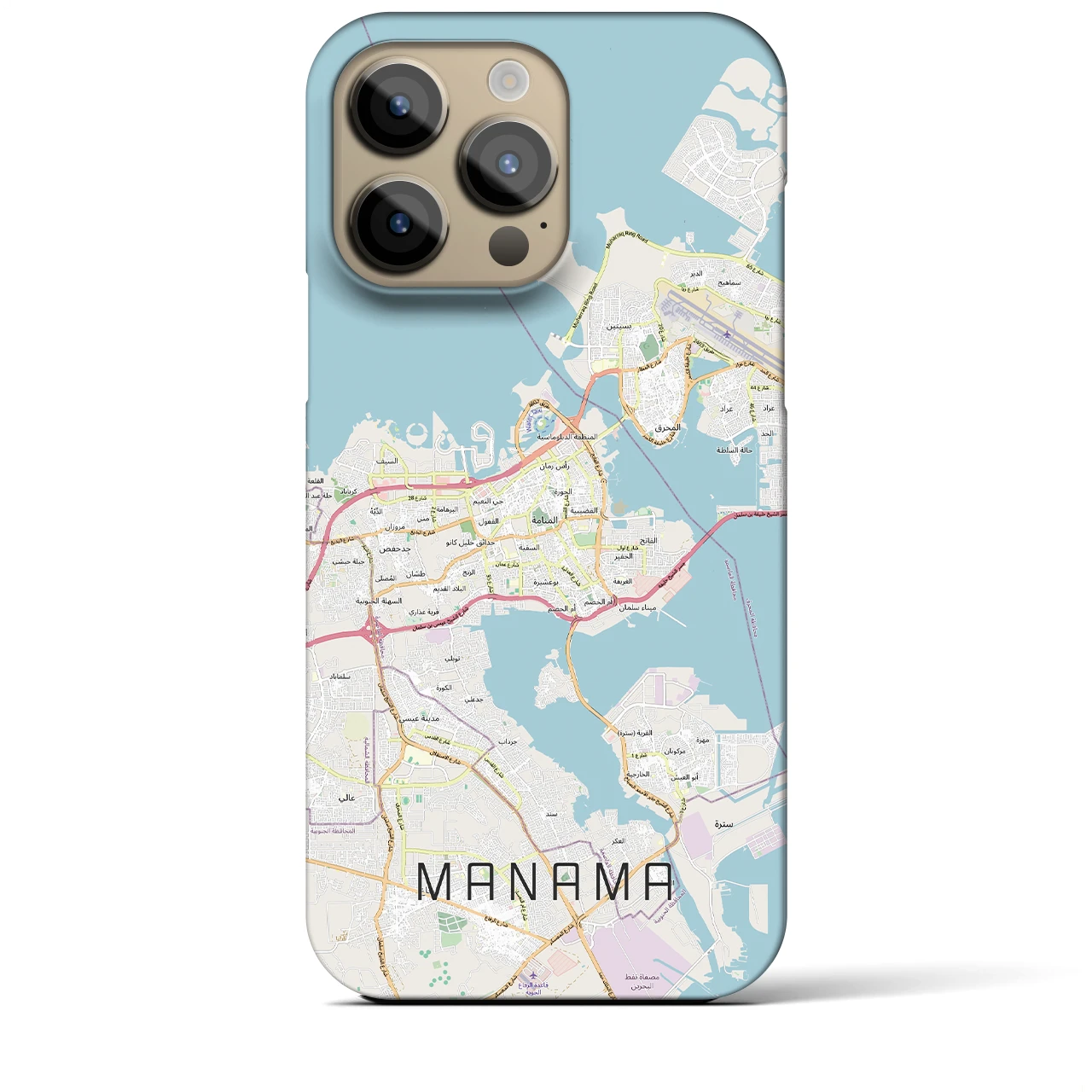 【マナーマ(バーレーン)】地図柄iPhoneケース(バックカバータイプ)