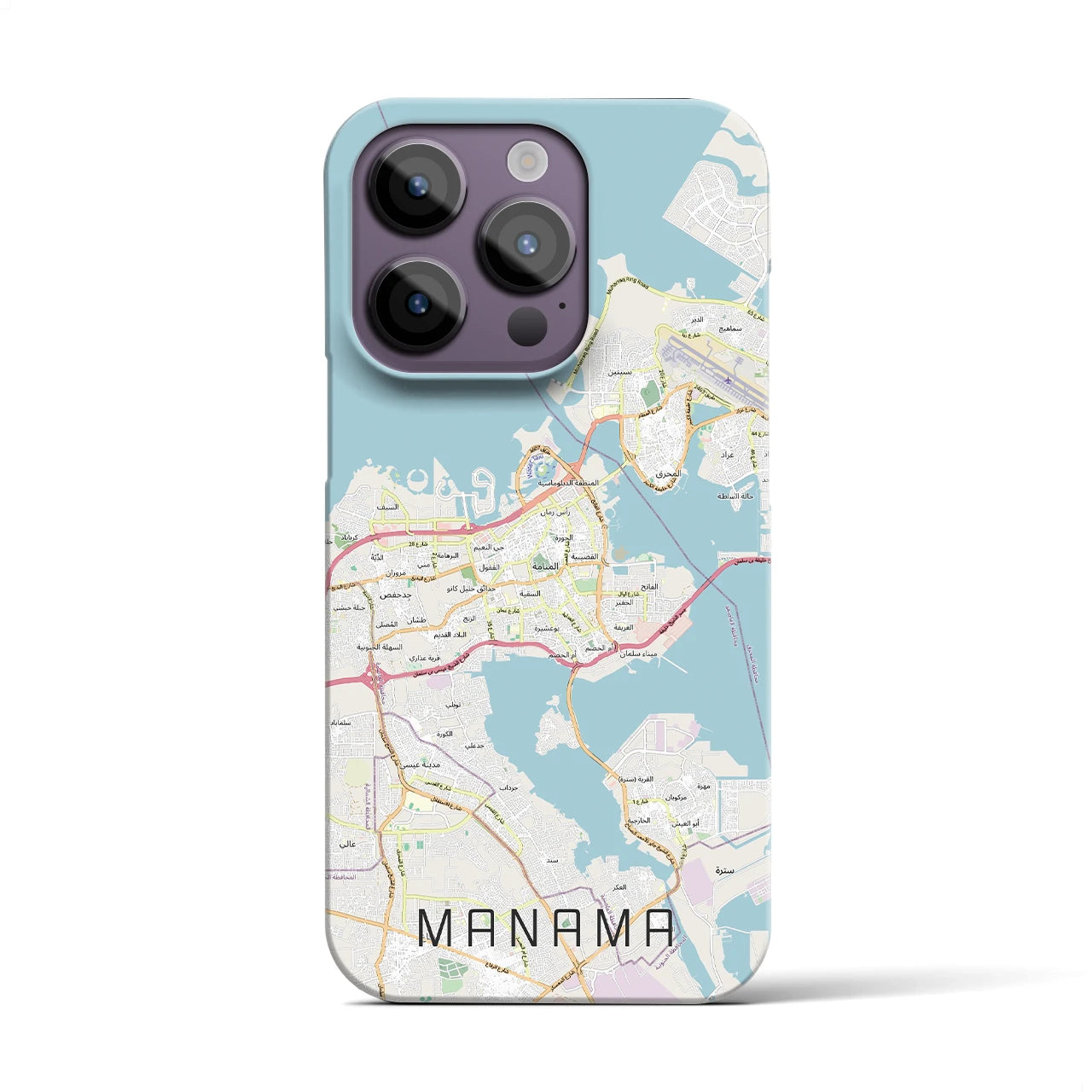 【マナーマ(バーレーン)】地図柄iPhoneケース(バックカバータイプ)