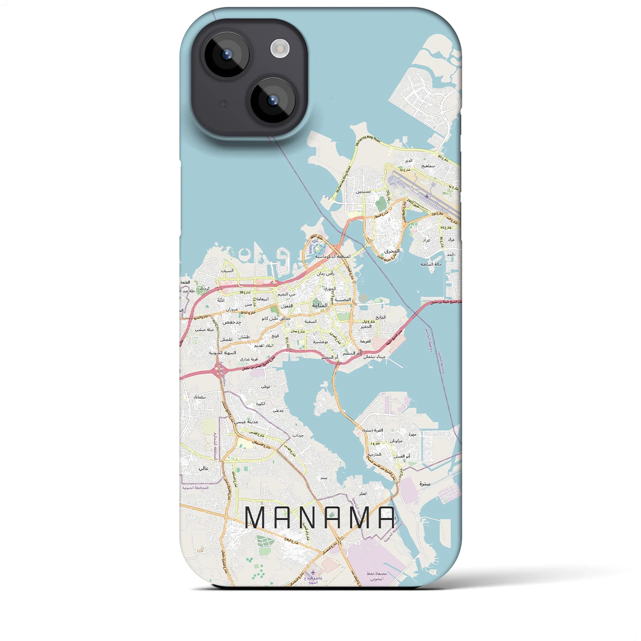 【マナーマ(バーレーン)】地図柄iPhoneケース(バックカバータイプ)