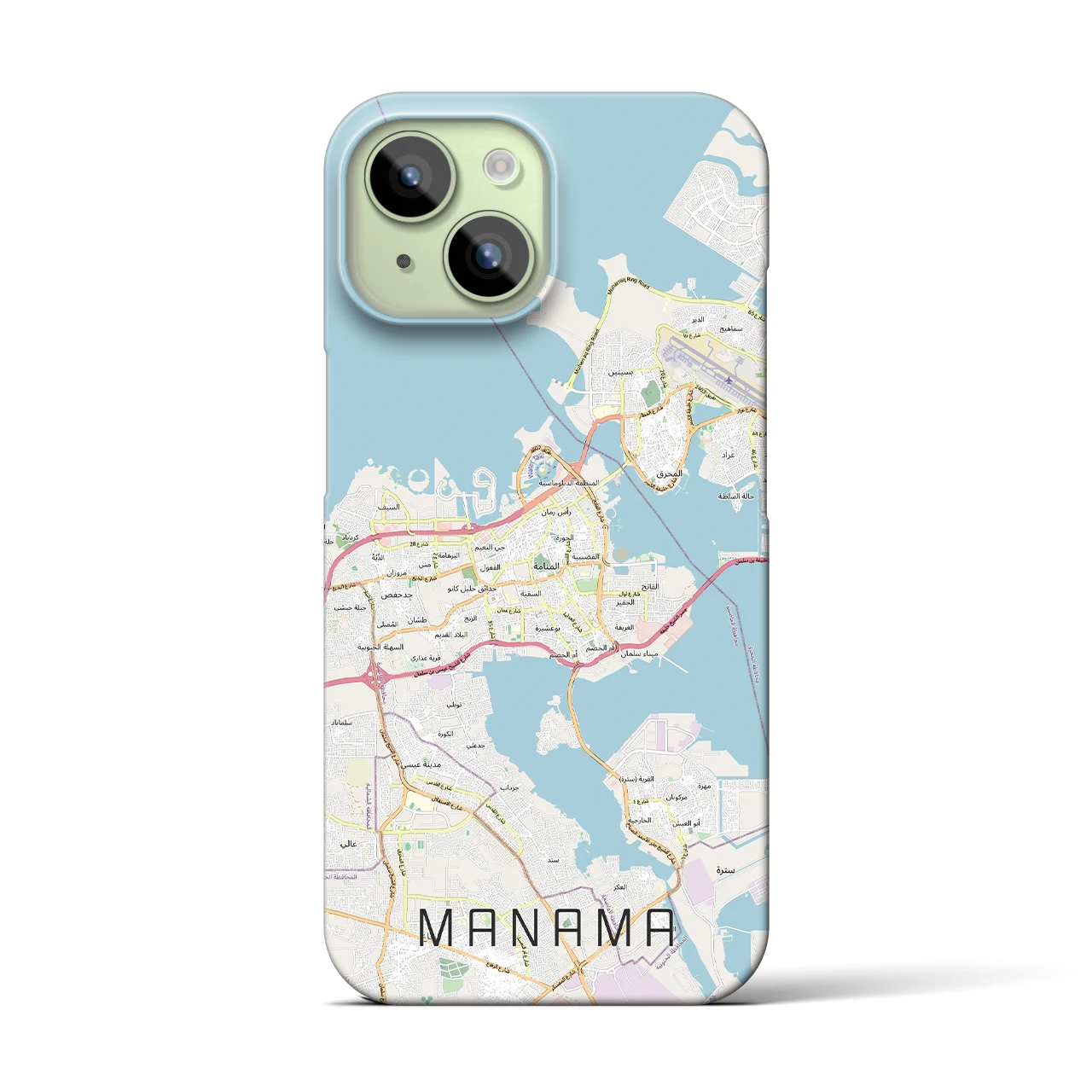 【マナーマ(バーレーン)】地図柄iPhoneケース(バックカバータイプ)