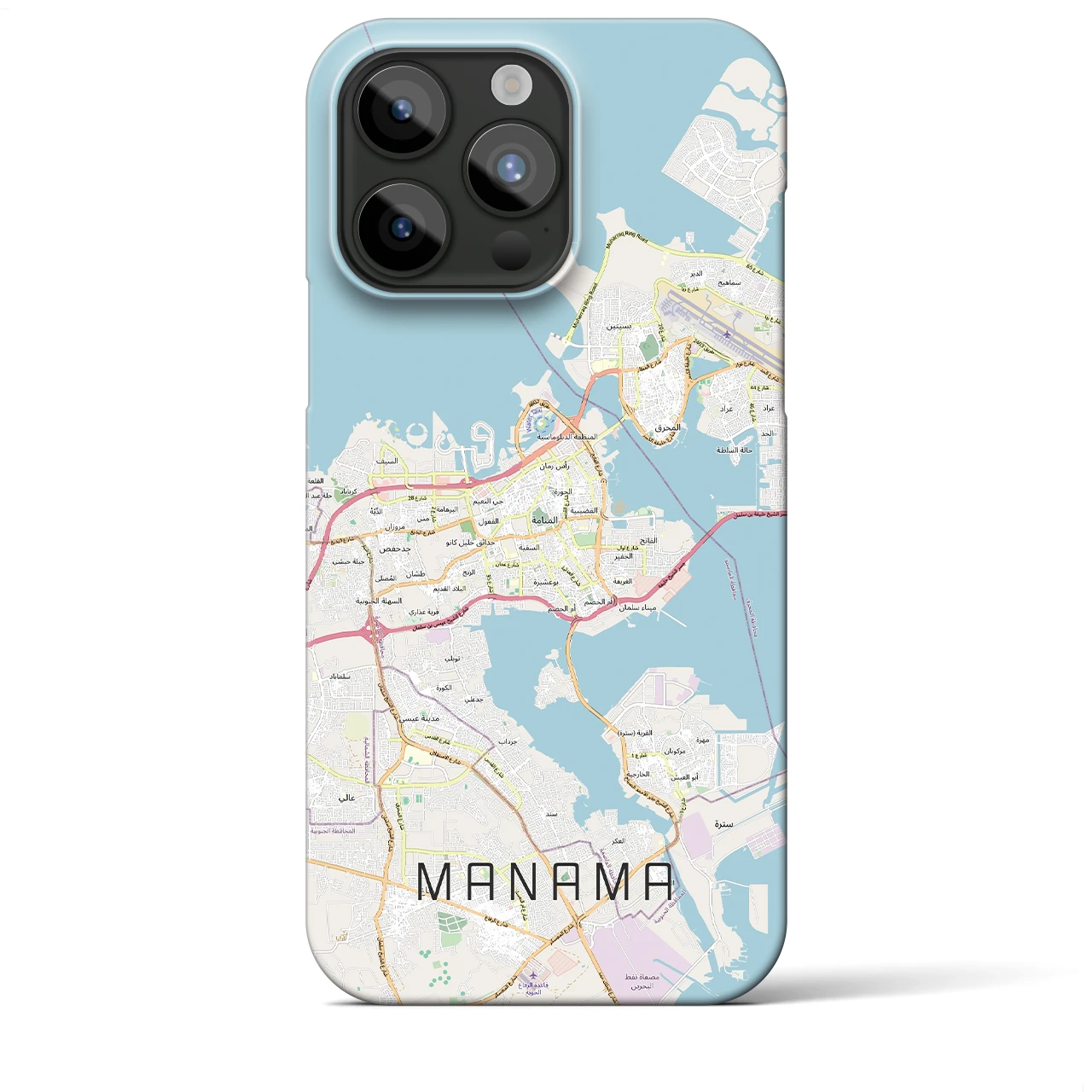 【マナーマ(バーレーン)】地図柄iPhoneケース(バックカバータイプ)