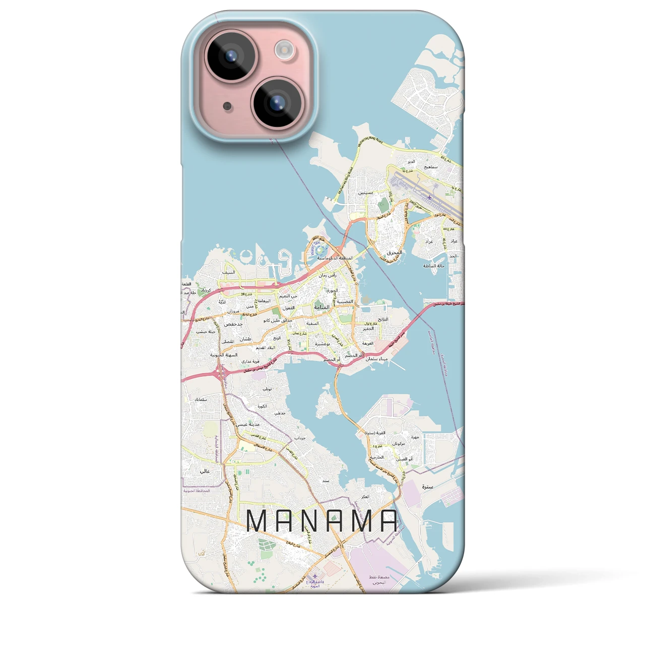 【マナーマ(バーレーン)】地図柄iPhoneケース(バックカバータイプ)