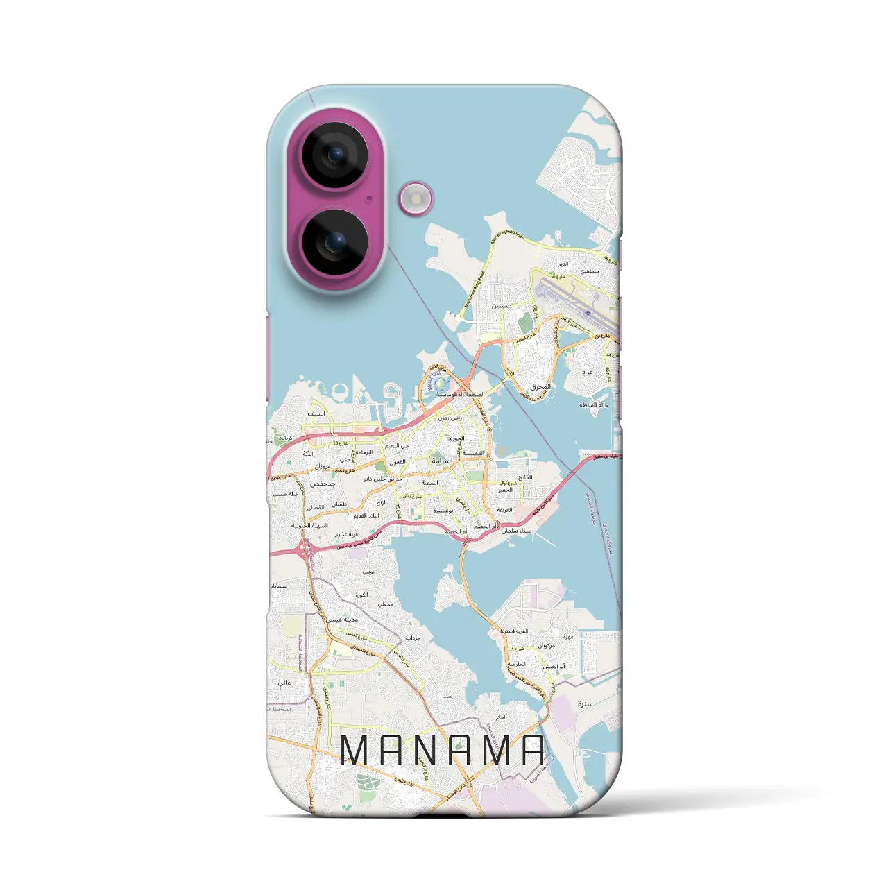 【マナーマ(バーレーン)】地図柄iPhoneケース(バックカバータイプ)