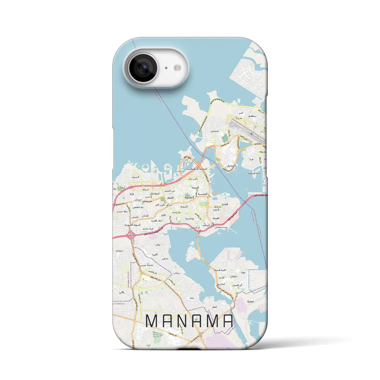 【マナーマ(バーレーン)】地図柄iPhoneケース(バックカバータイプ)
