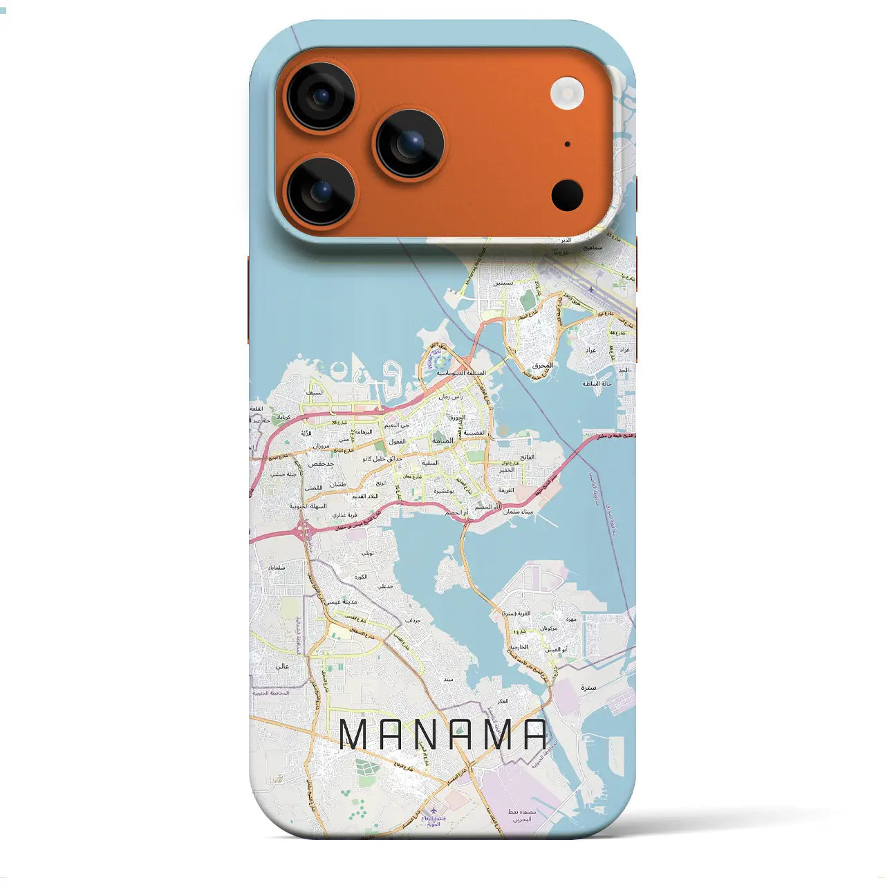 【マナーマ(バーレーン)】地図柄iPhoneケース(バックカバータイプ)ナチュラル・iPhone 17 Pro Max 用