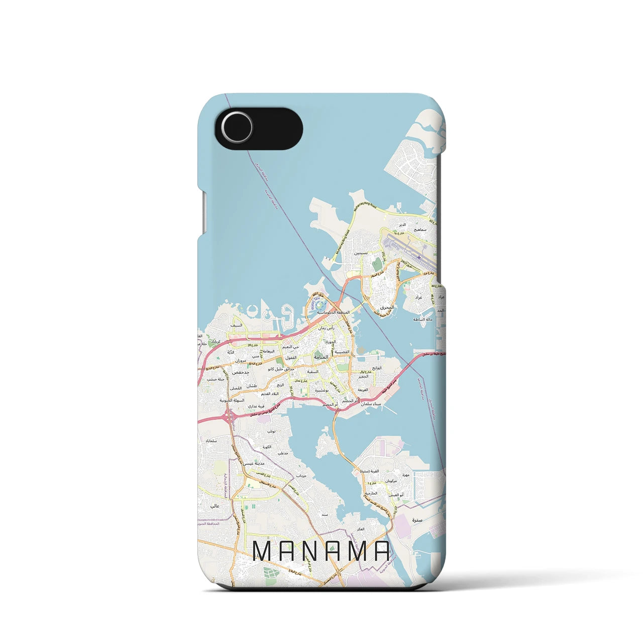 【マナーマ(バーレーン)】地図柄iPhoneケース(バックカバータイプ)