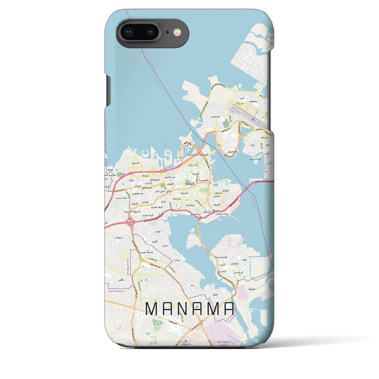 【マナーマ(バーレーン)】地図柄iPhoneケース(バックカバータイプ)