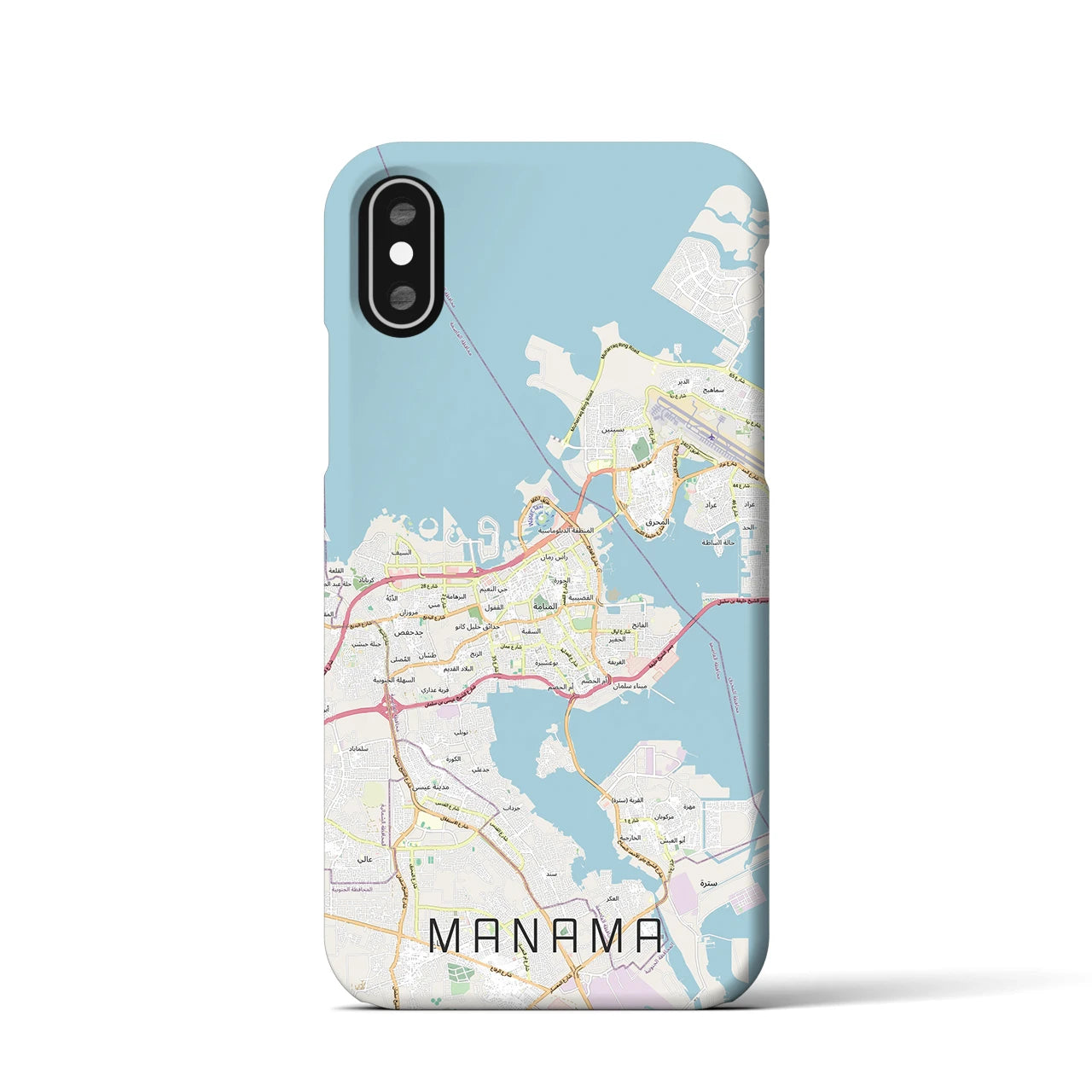 【マナーマ(バーレーン)】地図柄iPhoneケース(バックカバータイプ)