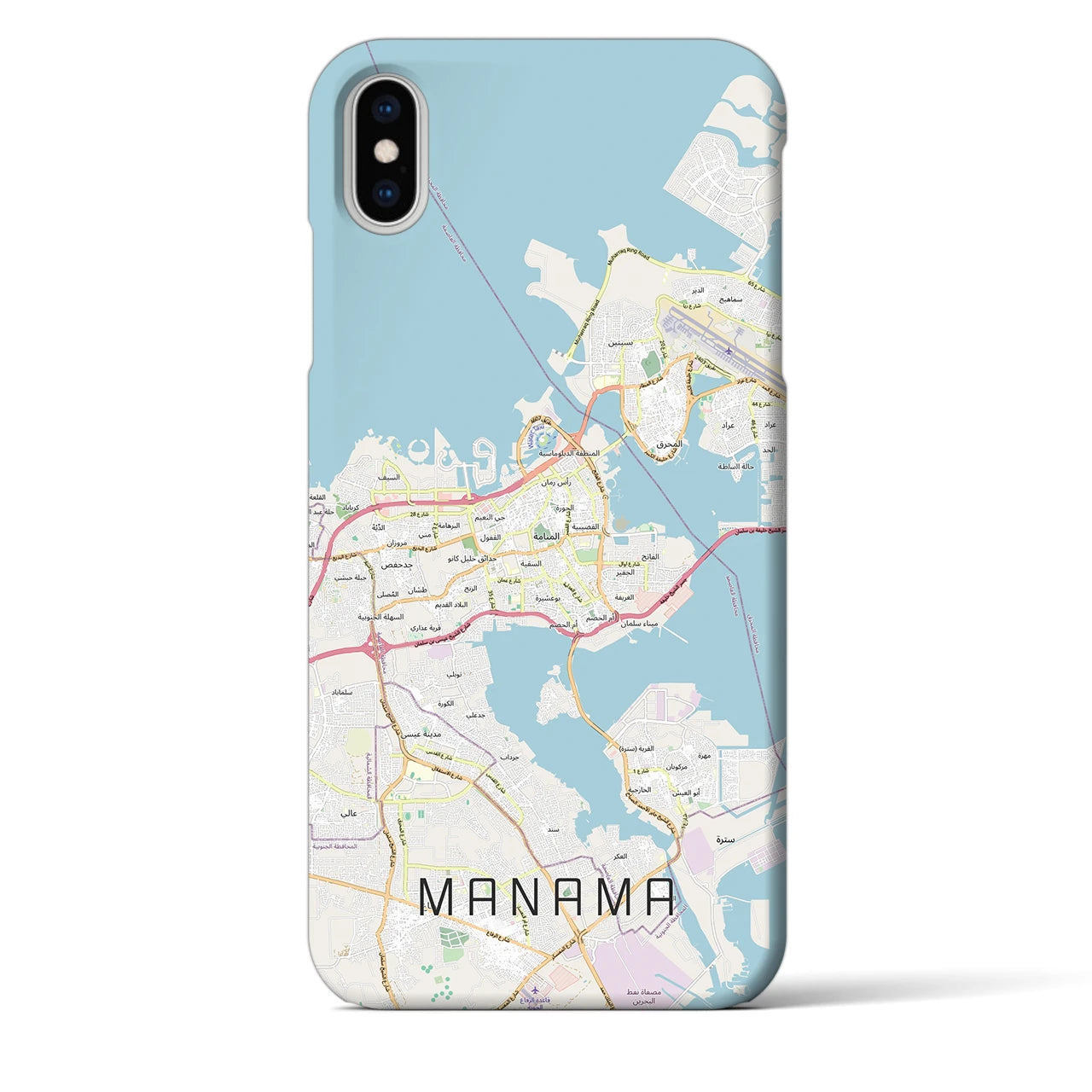 【マナーマ(バーレーン)】地図柄iPhoneケース(バックカバータイプ)
