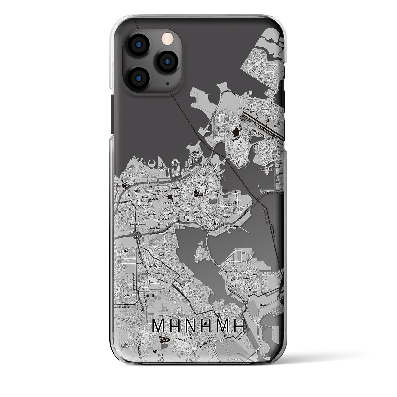 【マナーマ(バーレーン)】地図柄iPhoneケース(クリアタイプ)