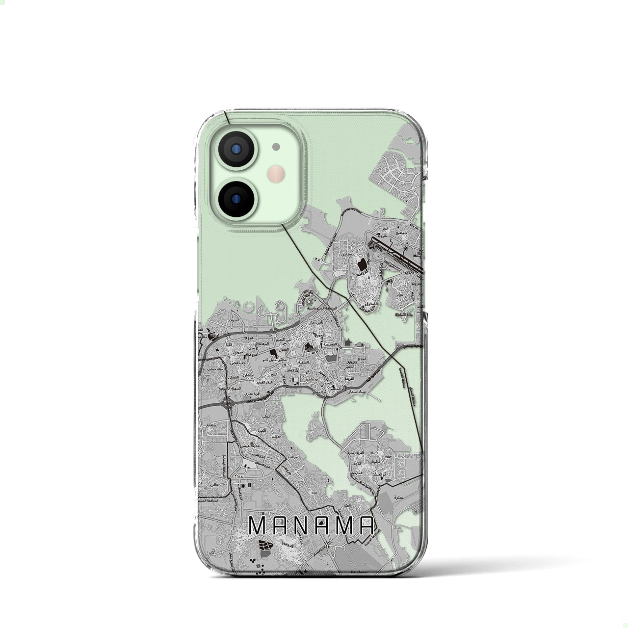【マナーマ(バーレーン)】地図柄iPhoneケース(クリアタイプ)