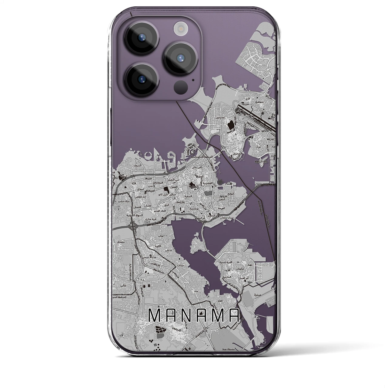 【マナーマ(バーレーン)】地図柄iPhoneケース(クリアタイプ)
