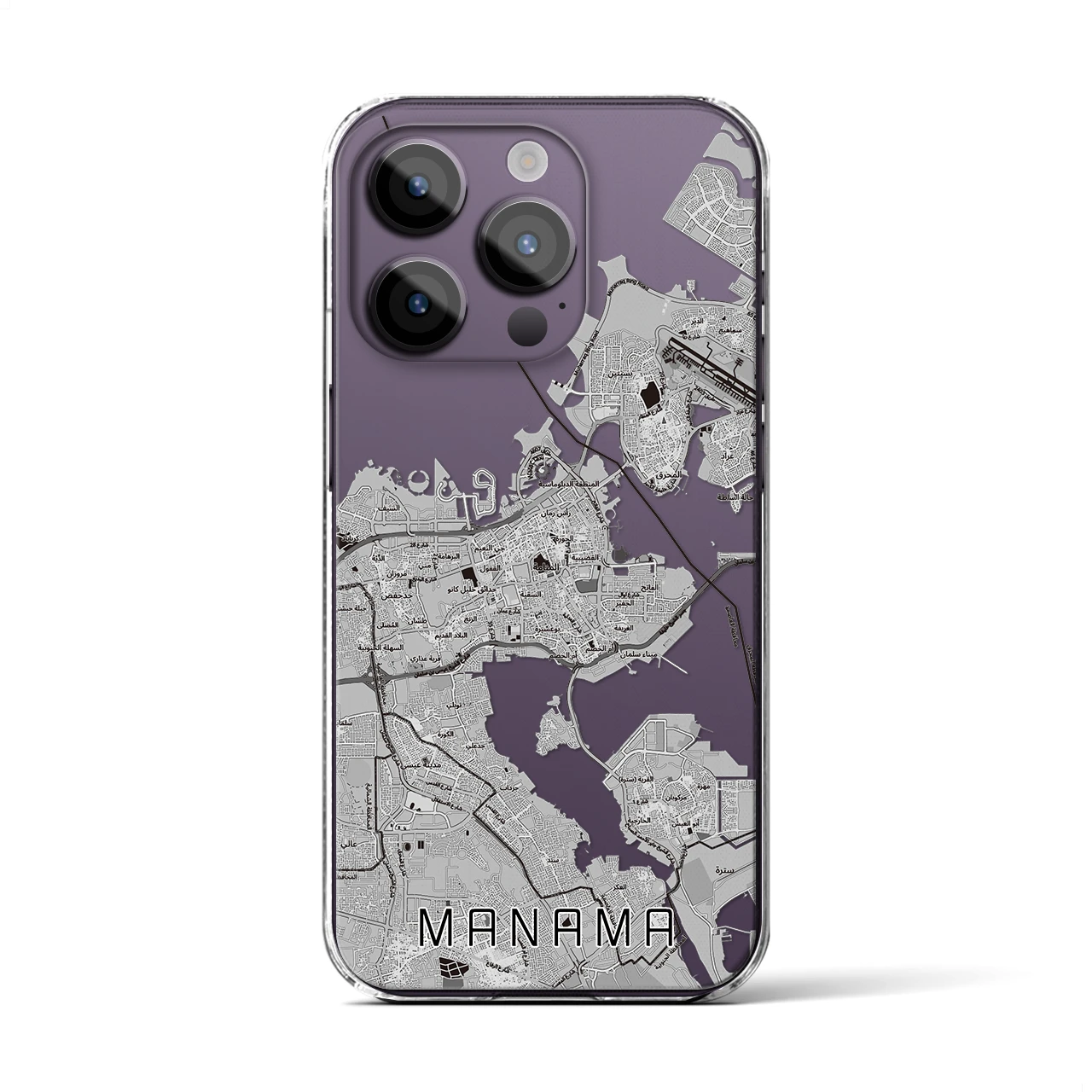 【マナーマ(バーレーン)】地図柄iPhoneケース(クリアタイプ)