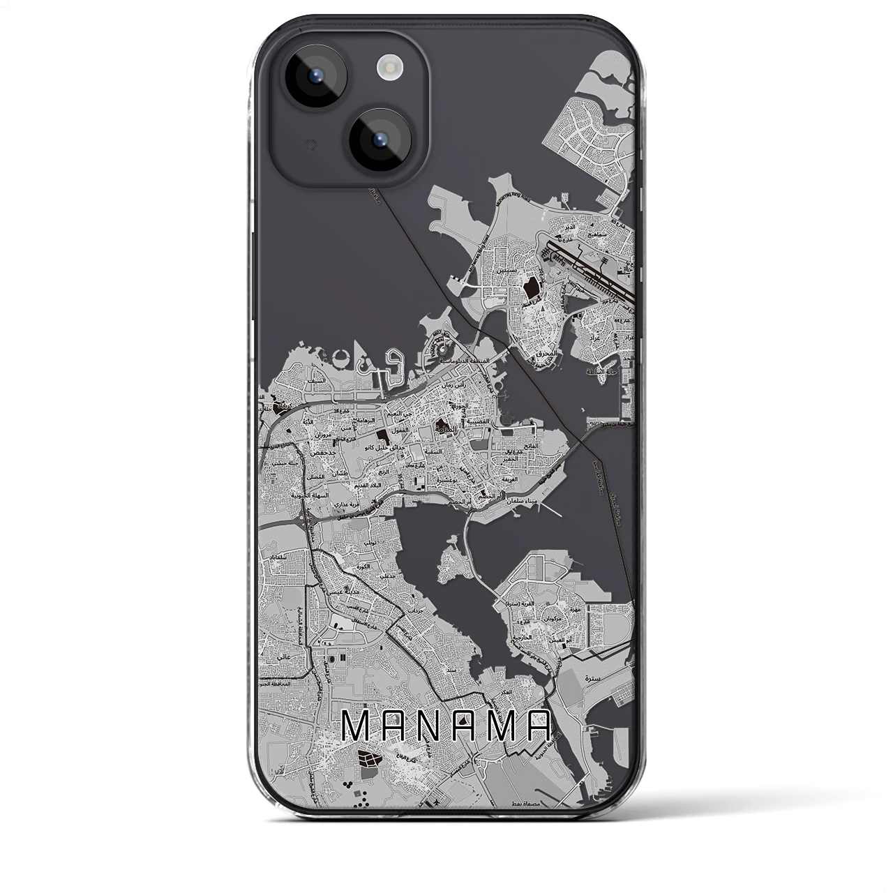 【マナーマ(バーレーン)】地図柄iPhoneケース(クリアタイプ)
