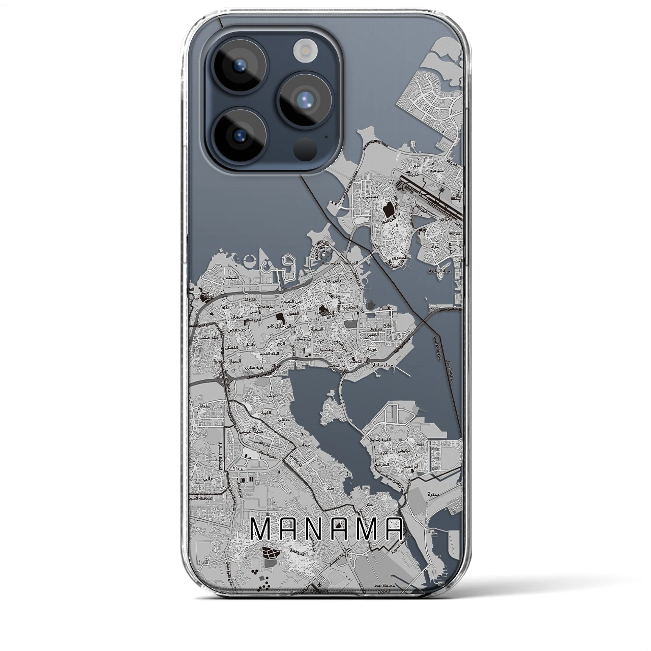 【マナーマ(バーレーン)】地図柄iPhoneケース(クリアタイプ)