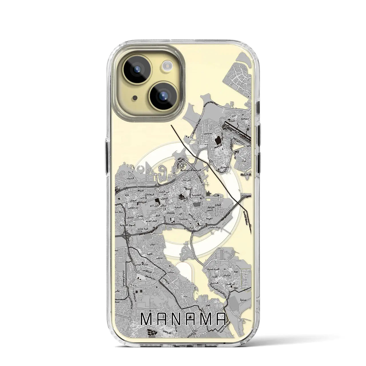 【マナーマ(バーレーン)】地図柄iPhoneケース(MagSafeタイプ)