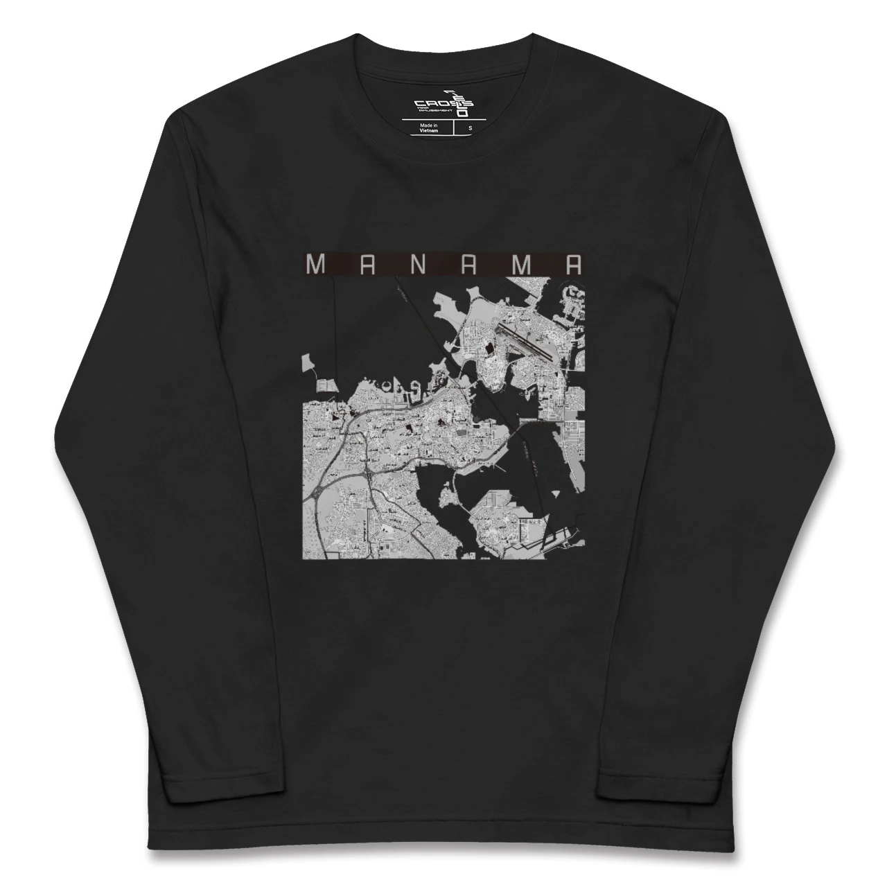 【マナーマ(バーレーン)】地図柄ロングスリーブTシャツ