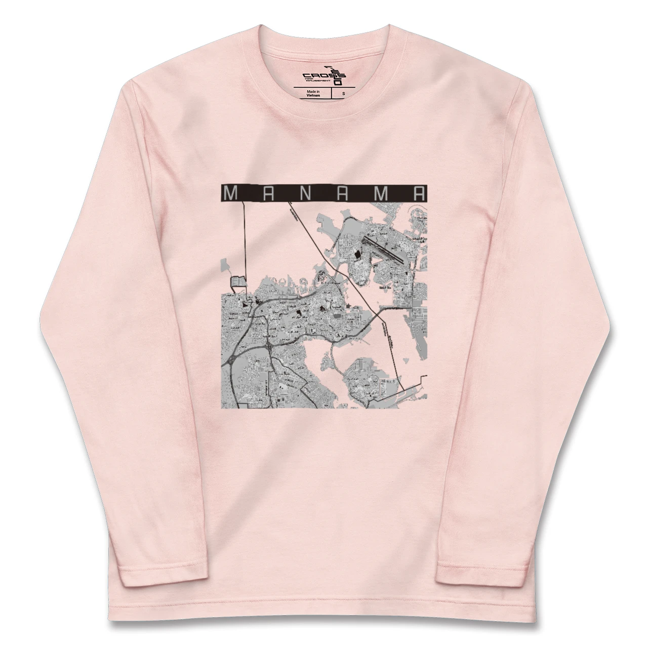 【マナーマ(バーレーン)】地図柄ロングスリーブTシャツ